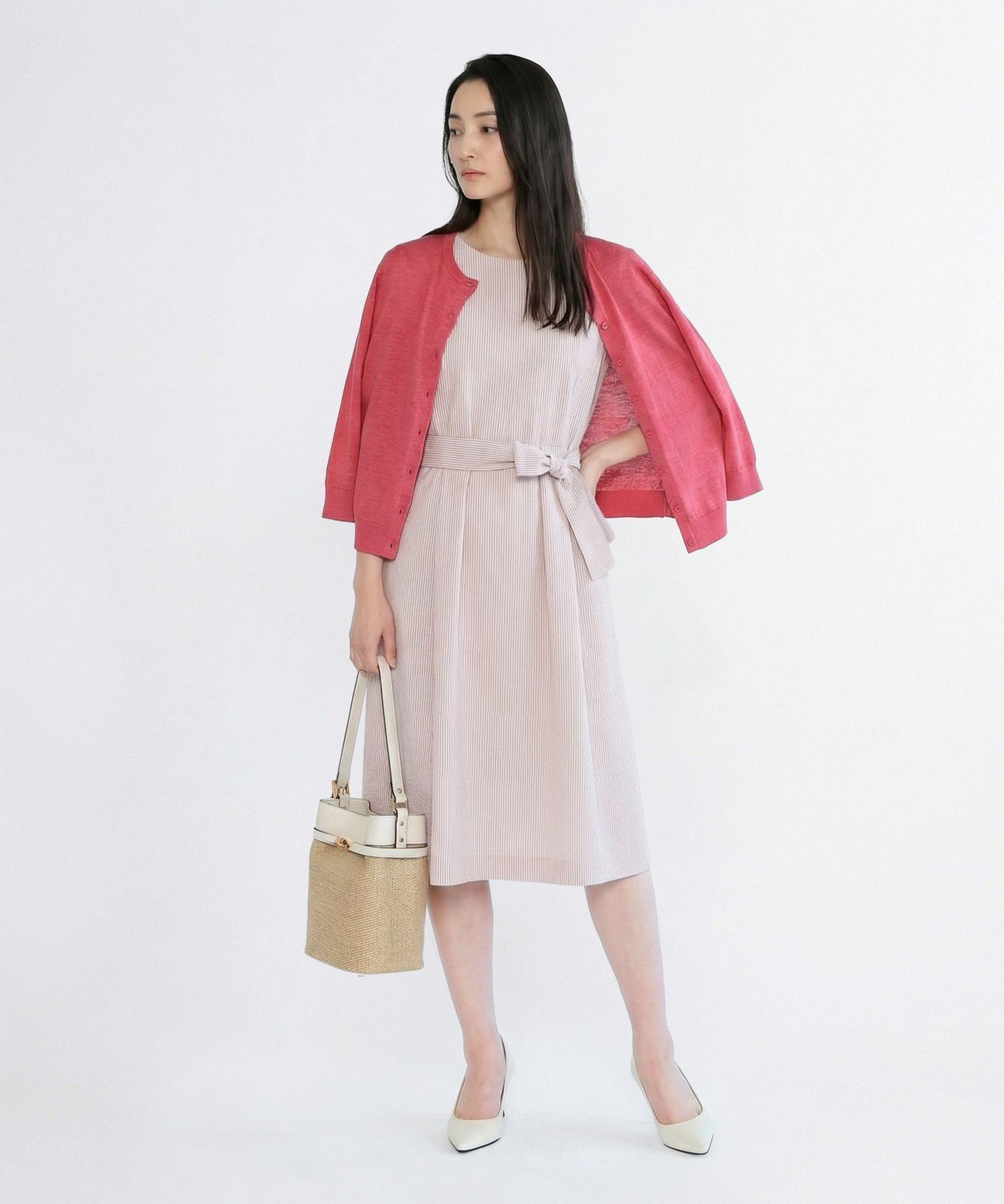 【スキャパ/SCAPA】のサッカーストライプワンピース インテリア・キッズ・メンズ・レディースファッション・服の通販 founy(ファニー) ファッション Fashion レディースファッション Fashion for Women ワンピース Dresses おすすめ Recommended / Our Picks カーディガン Cardigan, Knitwear コンシャス Conscious, Bodycon サッカー Seersucker, Summer Fabric ストライプ Stripe, Striped Pattern リボン Ribbon, Bow レッド|ID: prp329100004915260 ipo3291000000036841101