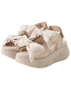 【プラスダイアナ/plus diana】のダブルリボンサンダル ベージュ生地|ID: prp329100004915627 ipo3291000000036844812