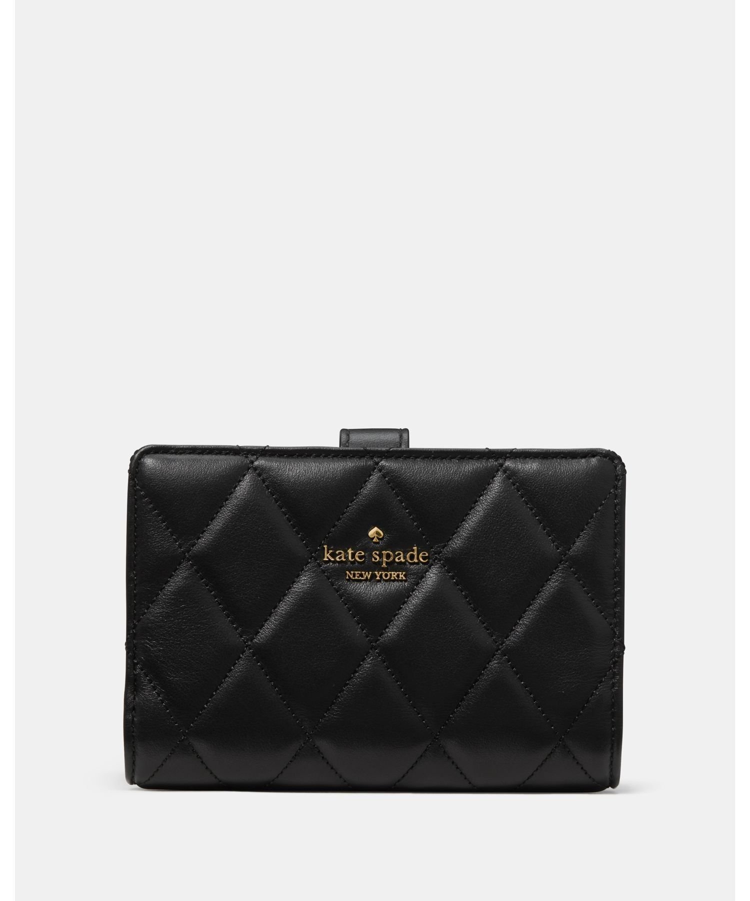 【ケイト スペード ニューヨーク/kate spade NEW YORK】のキルテッド ミディアム バイフォールド ウォレット インテリア・キッズ・メンズ・レディースファッション・服の通販 founy(ファニー) 　ファッション　Fashion　レディースファッション　Fashion for Women　ウォレット　Wallet　キルティング　Quilted, Quilting　コンパクト　Compact, Small Size　センター　Center, Center Line　エレガント 上品　Elegant　BLACK|ID: prp329100004917459 ipo3291000000036874446