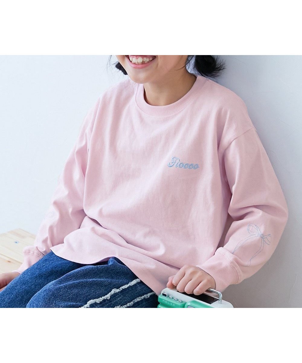 【デビロック/devirock / KIDS】の綿100% お洗濯してもよれにくい ガールズワンポイント 長袖Tシャツ 子供服 26SS インテリア・キッズ・メンズ・レディースファッション・服の通販 founy(ファニー) 　ファッション　Fashion　キッズファッション　Fashion for Kids　長袖　Long Sleeve, Full Sleeve　フリル　Frill, Ruffle　おすすめ　Recommended / Our Picks　2026年　2026　002-リボン-さくらピンク|ID: prp329100004918073 ipo3291000000036888879
