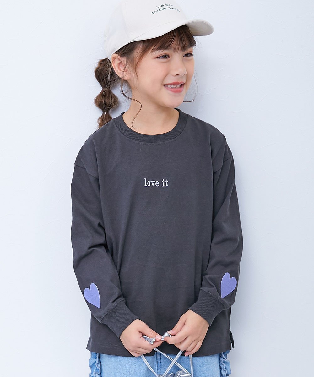 【デビロック/devirock / KIDS】の綿100% お洗濯してもよれにくい ガールズワンポイント 長袖Tシャツ 子供服 26SS インテリア・キッズ・メンズ・レディースファッション・服の通販 founy(ファニー) 　ファッション　Fashion　キッズファッション　Fashion for Kids　長袖　Long Sleeve, Full Sleeve　フリル　Frill, Ruffle　おすすめ　Recommended / Our Picks　2026年　2026　004-ハート-スミクロ|ID: prp329100004918073 ipo3291000000036888880
