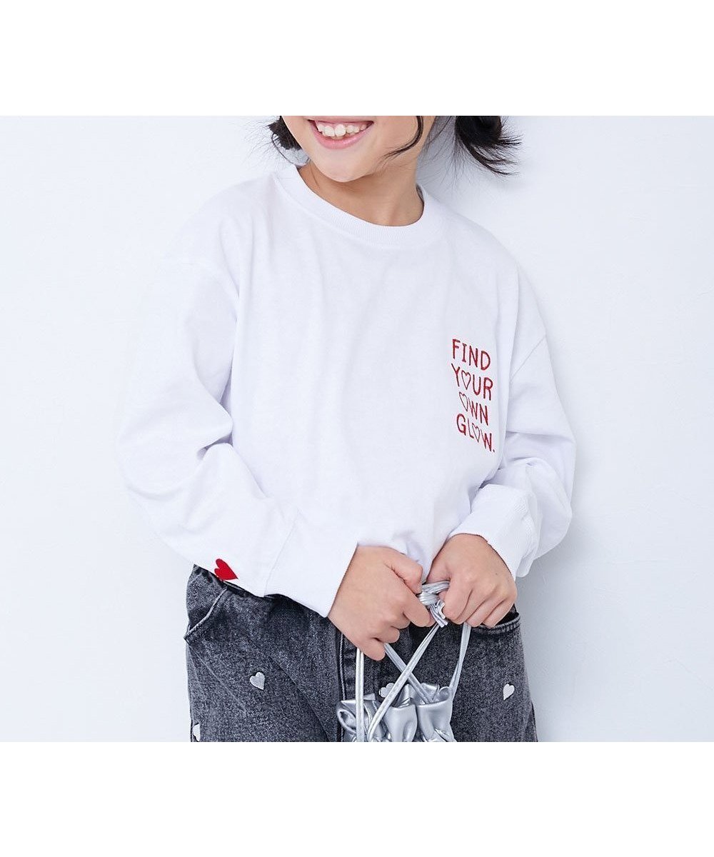 【デビロック/devirock / KIDS】の綿100% お洗濯してもよれにくい ガールズワンポイント 長袖Tシャツ 子供服 26SS インテリア・キッズ・メンズ・レディースファッション・服の通販 founy(ファニー) 　ファッション　Fashion　キッズファッション　Fashion for Kids　長袖　Long Sleeve, Full Sleeve　フリル　Frill, Ruffle　おすすめ　Recommended / Our Picks　2026年　2026　005-ロゴ-ホワイト|ID: prp329100004918073 ipo3291000000036888881