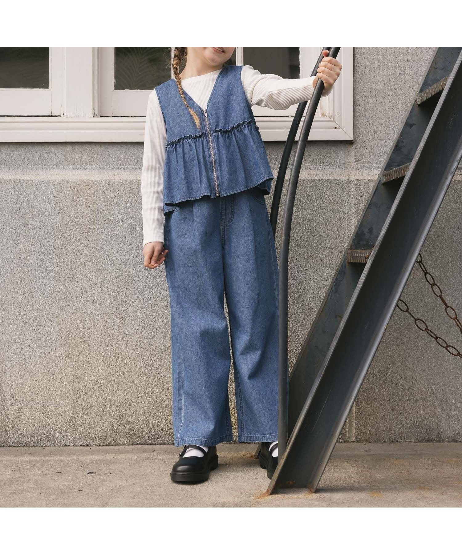 【グローバルワーク/GLOBAL WORK / KIDS】のトクトク3SETUPリブT/キッズ/625171 インテリア・キッズ・メンズ・レディースファッション・服の通販 founy(ファニー) ファッション Fashion キッズファッション Fashion for Kids インナー Innerwear カットソー Cut and Sewn Top キャミ Camisole, Cami Top ショート Short, Short Length デニム Denim, Jeans Material バランス Balance, Style Balance ベスト Vest, Waistcoat ペプラム Peplum, Flared Hem ボトム Bottoms, Lower Wear ワイド Wide, Wide Fit 中濃デニムブルー85|ID: prp329100004918076 ipo3291000000036888899