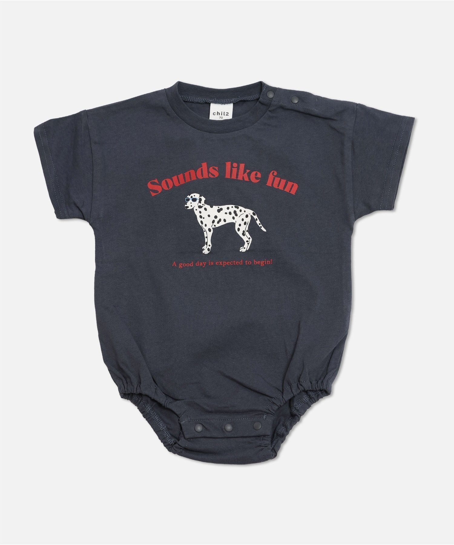 【チルツー/chil2 / KIDS】のプリント半袖ロンパース インテリア・キッズ・メンズ・レディースファッション・服の通販 founy(ファニー) 　ファッション　Fashion　キッズファッション　Fashion for Kids　プリント　Print, Printed Pattern　ロンパース　Romper, Jumpsuit　半袖　Short Sleeve, Half Sleeve　Bダルメシアン/チャコール|ID: prp329100004918077 ipo3291000000036888904