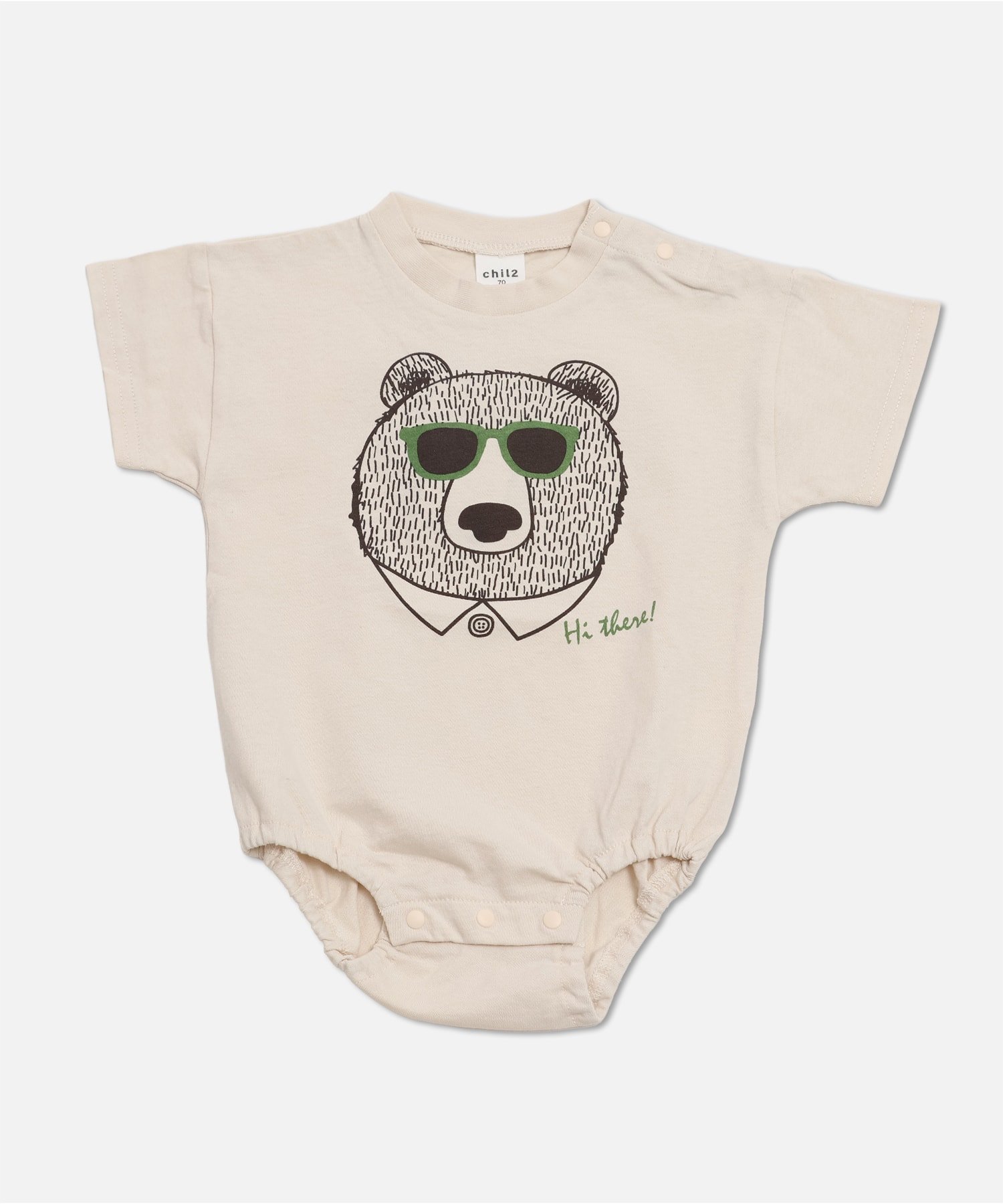 【チルツー/chil2 / KIDS】のプリント半袖ロンパース インテリア・キッズ・メンズ・レディースファッション・服の通販 founy(ファニー) 　ファッション　Fashion　キッズファッション　Fashion for Kids　プリント　Print, Printed Pattern　ロンパース　Romper, Jumpsuit　半袖　Short Sleeve, Half Sleeve　Dくま/クリーム|ID: prp329100004918077 ipo3291000000036888906