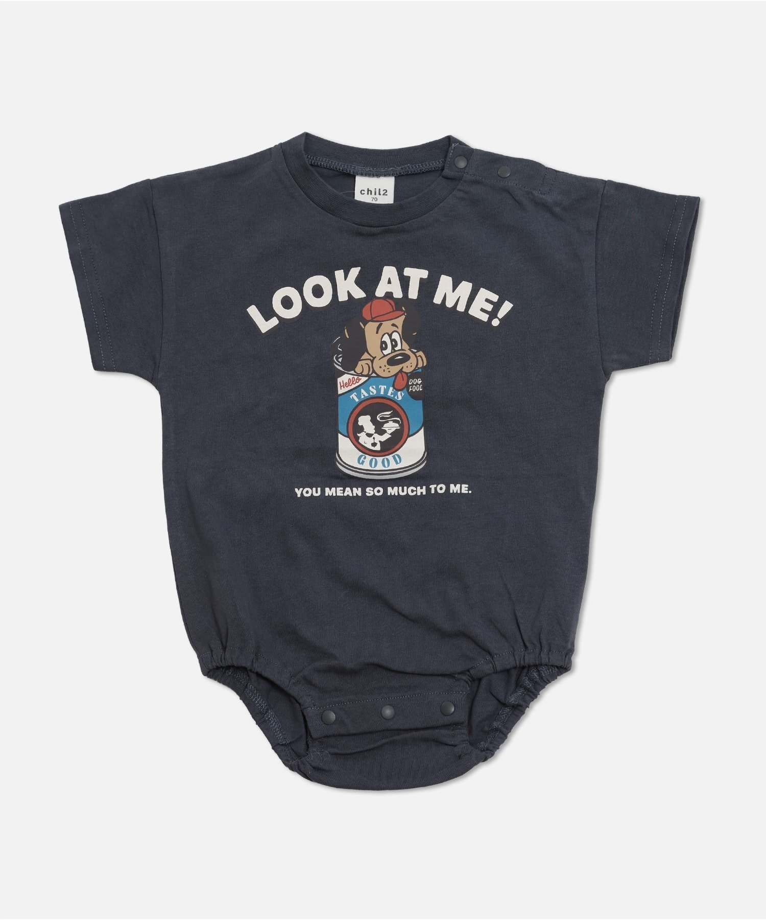 【チルツー/chil2 / KIDS】のプリント半袖ロンパース インテリア・キッズ・メンズ・レディースファッション・服の通販 founy(ファニー) 　ファッション　Fashion　キッズファッション　Fashion for Kids　プリント　Print, Printed Pattern　ロンパース　Romper, Jumpsuit　半袖　Short Sleeve, Half Sleeve　Eアメカジいぬ/チャコール|ID: prp329100004918077 ipo3291000000036888907