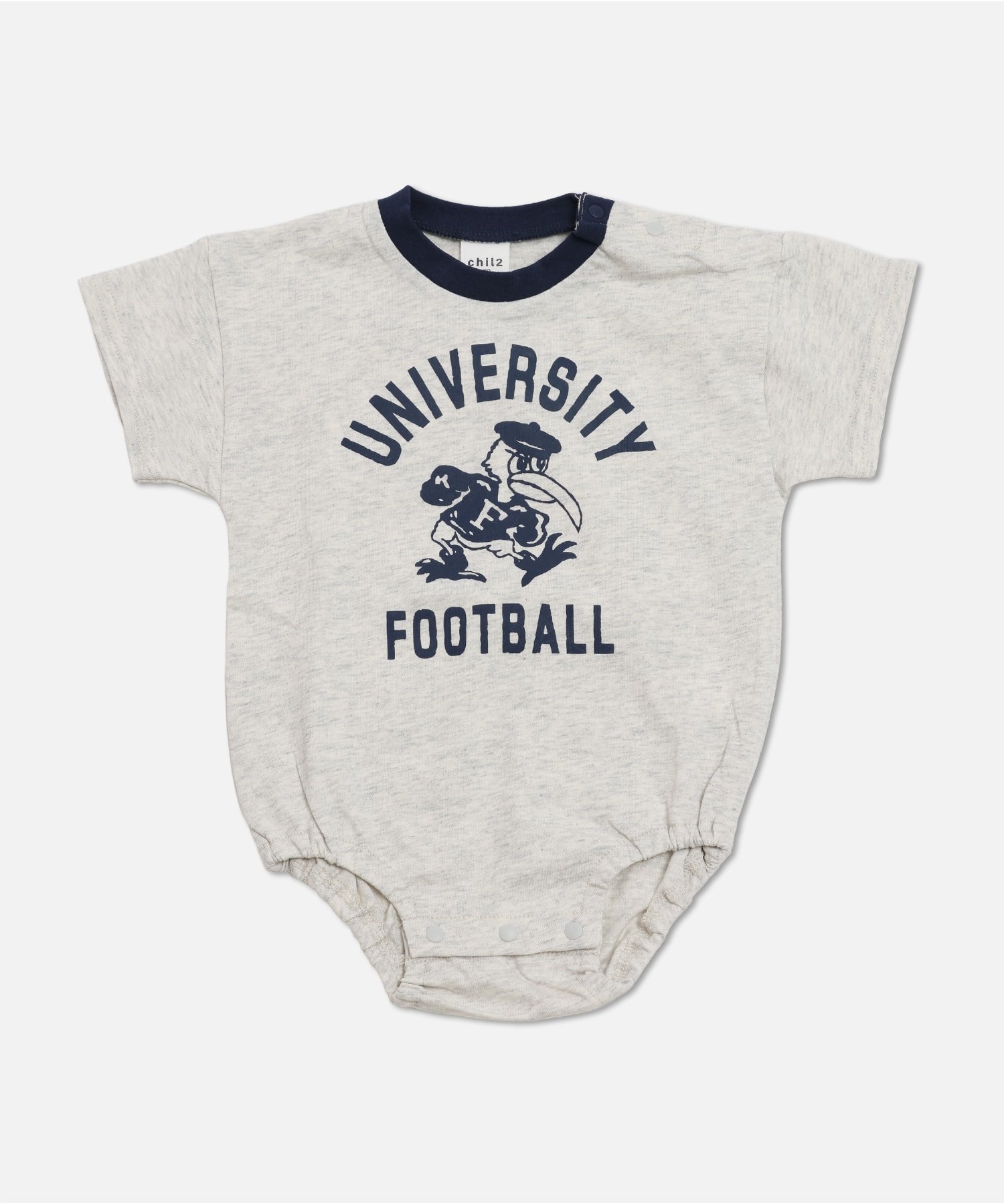 【チルツー/chil2 / KIDS】のプリント半袖ロンパース インテリア・キッズ・メンズ・レディースファッション・服の通販 founy(ファニー) 　ファッション　Fashion　キッズファッション　Fashion for Kids　プリント　Print, Printed Pattern　ロンパース　Romper, Jumpsuit　半袖　Short Sleeve, Half Sleeve　Kフットボール/オートミール|ID: prp329100004918077 ipo3291000000036888913