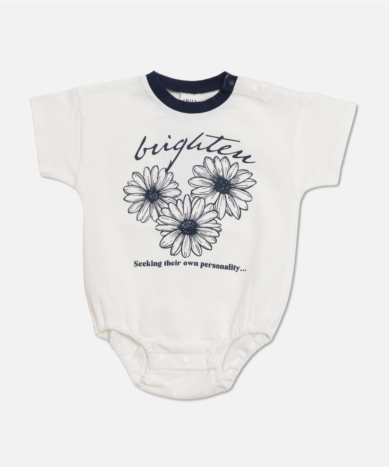 【チルツー/chil2 / KIDS】のプリント半袖ロンパース インテリア・キッズ・メンズ・レディースファッション・服の通販 founy(ファニー) 　ファッション　Fashion　キッズファッション　Fashion for Kids　プリント　Print, Printed Pattern　ロンパース　Romper, Jumpsuit　半袖　Short Sleeve, Half Sleeve　Mフラワー/ホワイト|ID: prp329100004918077 ipo3291000000036888915