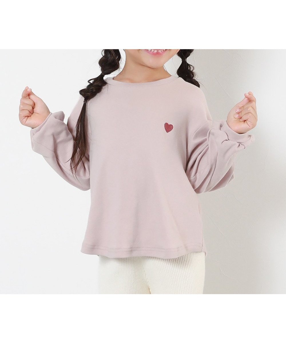 【デビロック/devirock / KIDS】のもちもちストレッチ ガールズ ハート刺繍 長袖Tシャツ 子供服 キッズ 女の子 26SS インテリア・キッズ・メンズ・レディースファッション・服の通販 founy(ファニー) 　ファッション　Fashion　キッズファッション　Fashion for Kids　ストレッチ　Stretch, Stretchy Fabric　長袖　Long Sleeve, Full Sleeve　ワンポイント　One Point, Statement Accent　おすすめ　Recommended / Our Picks　2026年　2026　ピンク|ID: prp329100004918089 ipo3291000000036889004