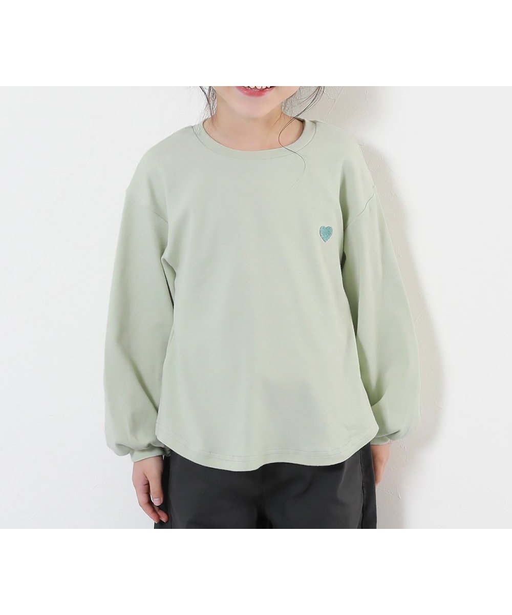 【デビロック/devirock / KIDS】のもちもちストレッチ ガールズ ハート刺繍 長袖Tシャツ 子供服 キッズ 女の子 26SS インテリア・キッズ・メンズ・レディースファッション・服の通販 founy(ファニー) 　ファッション　Fashion　キッズファッション　Fashion for Kids　ストレッチ　Stretch, Stretchy Fabric　長袖　Long Sleeve, Full Sleeve　ワンポイント　One Point, Statement Accent　おすすめ　Recommended / Our Picks　2026年　2026　Gグリーン|ID: prp329100004918089 ipo3291000000036889008