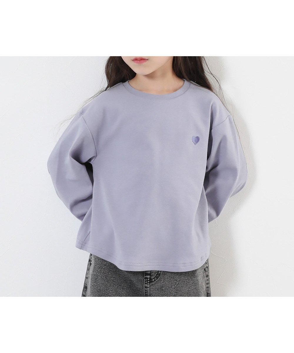 【デビロック/devirock / KIDS】のもちもちストレッチ ガールズ ハート刺繍 長袖Tシャツ 子供服 キッズ 女の子 26SS インテリア・キッズ・メンズ・レディースファッション・服の通販 founy(ファニー) 　ファッション　Fashion　キッズファッション　Fashion for Kids　ストレッチ　Stretch, Stretchy Fabric　長袖　Long Sleeve, Full Sleeve　ワンポイント　One Point, Statement Accent　おすすめ　Recommended / Our Picks　2026年　2026　Gブルー|ID: prp329100004918089 ipo3291000000036889009