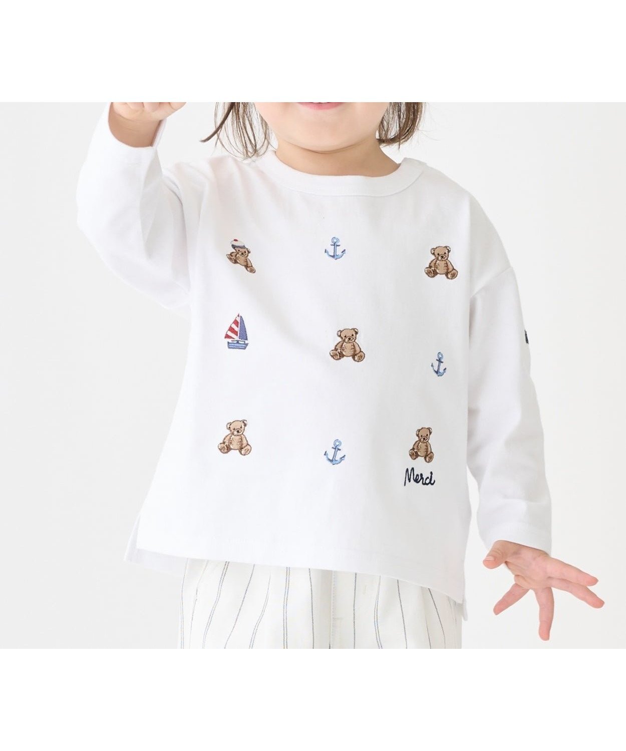 【ナルミヤ オンライン/NARUMIYA ONELINE / KIDS】の【リンク】くま刺しゅうマリン長袖Tシャツ 人気、トレンドファッション・服の通販 founy(ファニー) 　ファッション　Fashion　キッズファッション　Fashion for Kids　ベビー　Baby, Babywear　ベーシック　Basic, Essential　ポケット　Pocket, Pocket Detail　長袖　Long Sleeve, Full Sleeve　 other-1|ID: prp329100004918111 ipo3291000000036889096