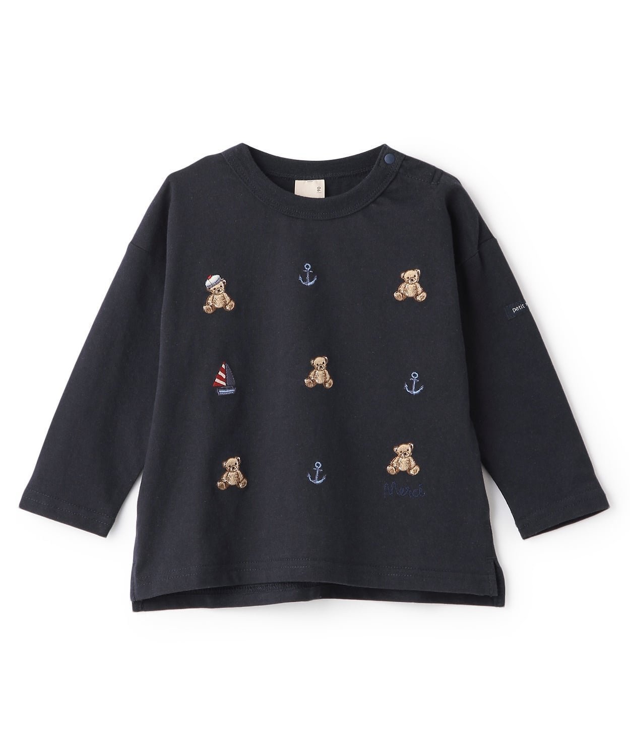 【ナルミヤ オンライン/NARUMIYA ONELINE / KIDS】の【リンク】くま刺しゅうマリン長袖Tシャツ インテリア・キッズ・メンズ・レディースファッション・服の通販 founy(ファニー) 　ファッション　Fashion　キッズファッション　Fashion for Kids　ベビー　Baby, Babywear　ベーシック　Basic, Essential　ポケット　Pocket, Pocket Detail　長袖　Long Sleeve, Full Sleeve　紺|ID: prp329100004918111 ipo3291000000036889099