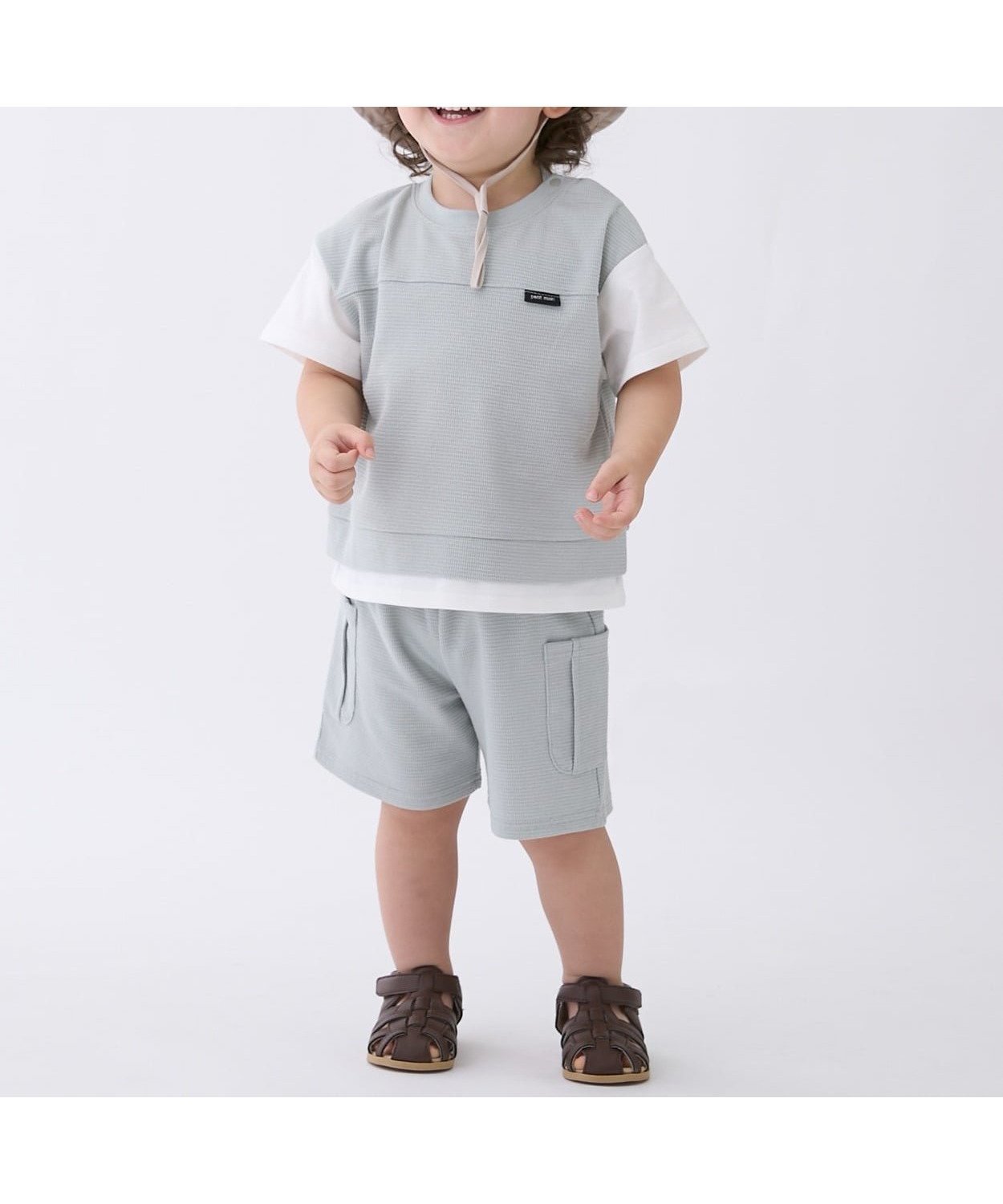 【ナルミヤ オンライン/NARUMIYA ONELINE / KIDS】の【接触冷感】ドッキングカットセットアップ インテリア・キッズ・メンズ・レディースファッション・服の通販 founy(ファニー) 　ファッション　Fashion　キッズファッション　Fashion for Kids　セットアップ　Set-Up, Coordinated Outfit　ポケット　Pocket, Pocket Detail　エメラルド グリーン|ID: prp329100004918118 ipo3291000000036889139