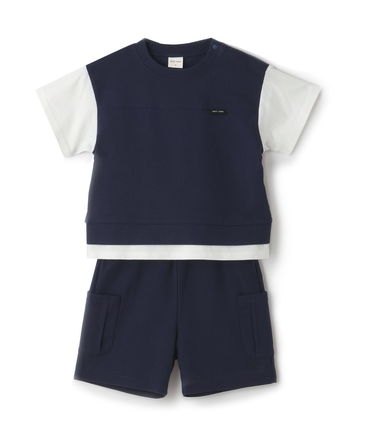 【ナルミヤ オンライン/NARUMIYA ONELINE / KIDS】の【接触冷感】ドッキングカットセットアップ インテリア・キッズ・メンズ・レディースファッション・服の通販 founy(ファニー) 　ファッション　Fashion　キッズファッション　Fashion for Kids　セットアップ　Set-Up, Coordinated Outfit　ポケット　Pocket, Pocket Detail　インク ブルー|ID: prp329100004918118 ipo3291000000036889141