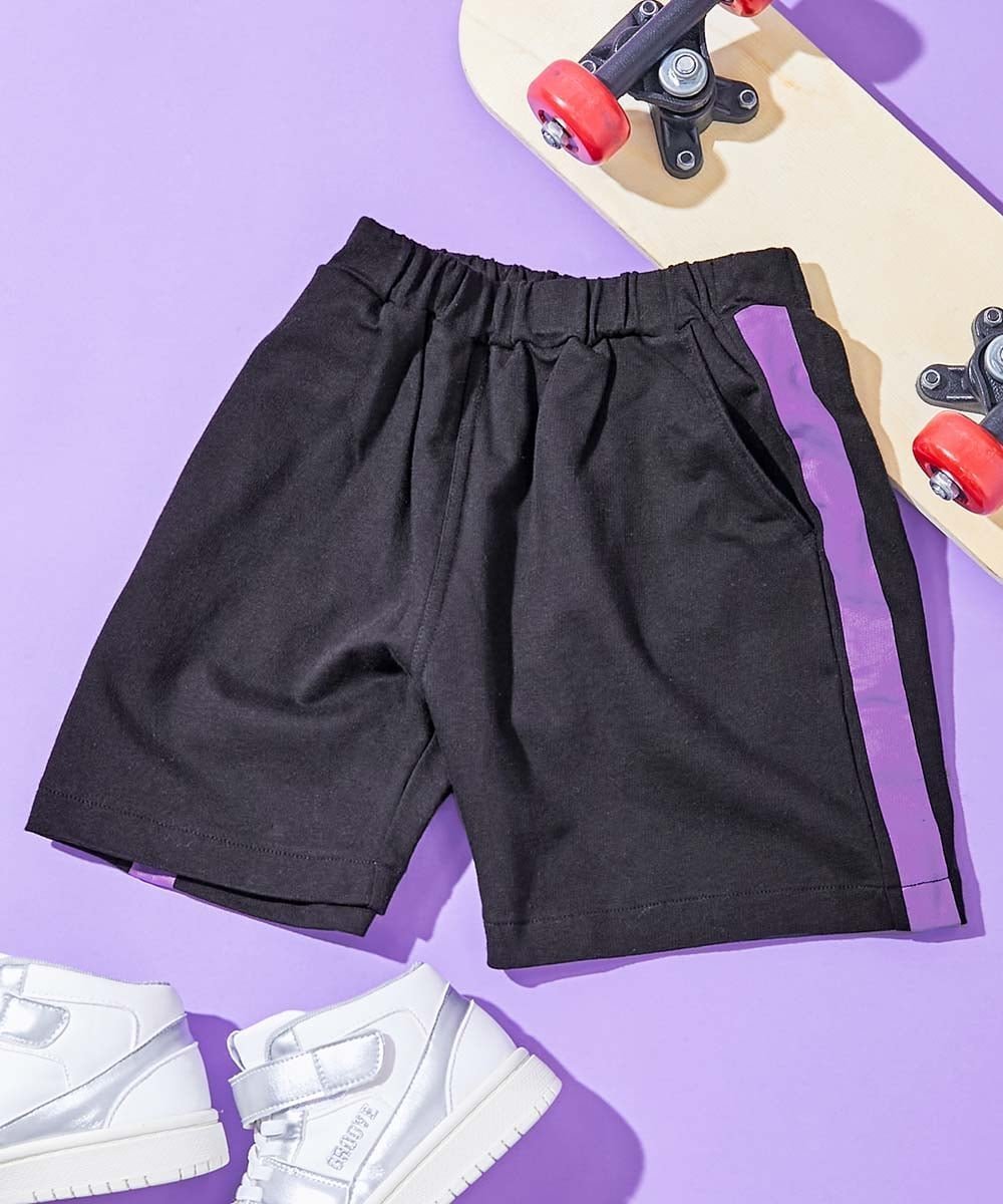 【デビロック/devirock / KIDS】のデザインいろいろ 無地ワンポイント 総柄 ミニ裏毛ハーフパンツ 子供服 キッズ 26SS インテリア・キッズ・メンズ・レディースファッション・服の通販 founy(ファニー) 　ファッション　Fashion　キッズファッション　Fashion for Kids　ボトムス　Bottoms　シンプル　Simple, Minimal　スウェット / スエット　Sweatshirt, Sweatwear　ハーフ　Half, Half-Length　無地　Plain, Solid Color　ワンポイント　One Point, Statement Accent　おすすめ　Recommended / Our Picks　2026年　2026　021-ライン-ブラック|ID: prp329100004918122 ipo3291000000036889168