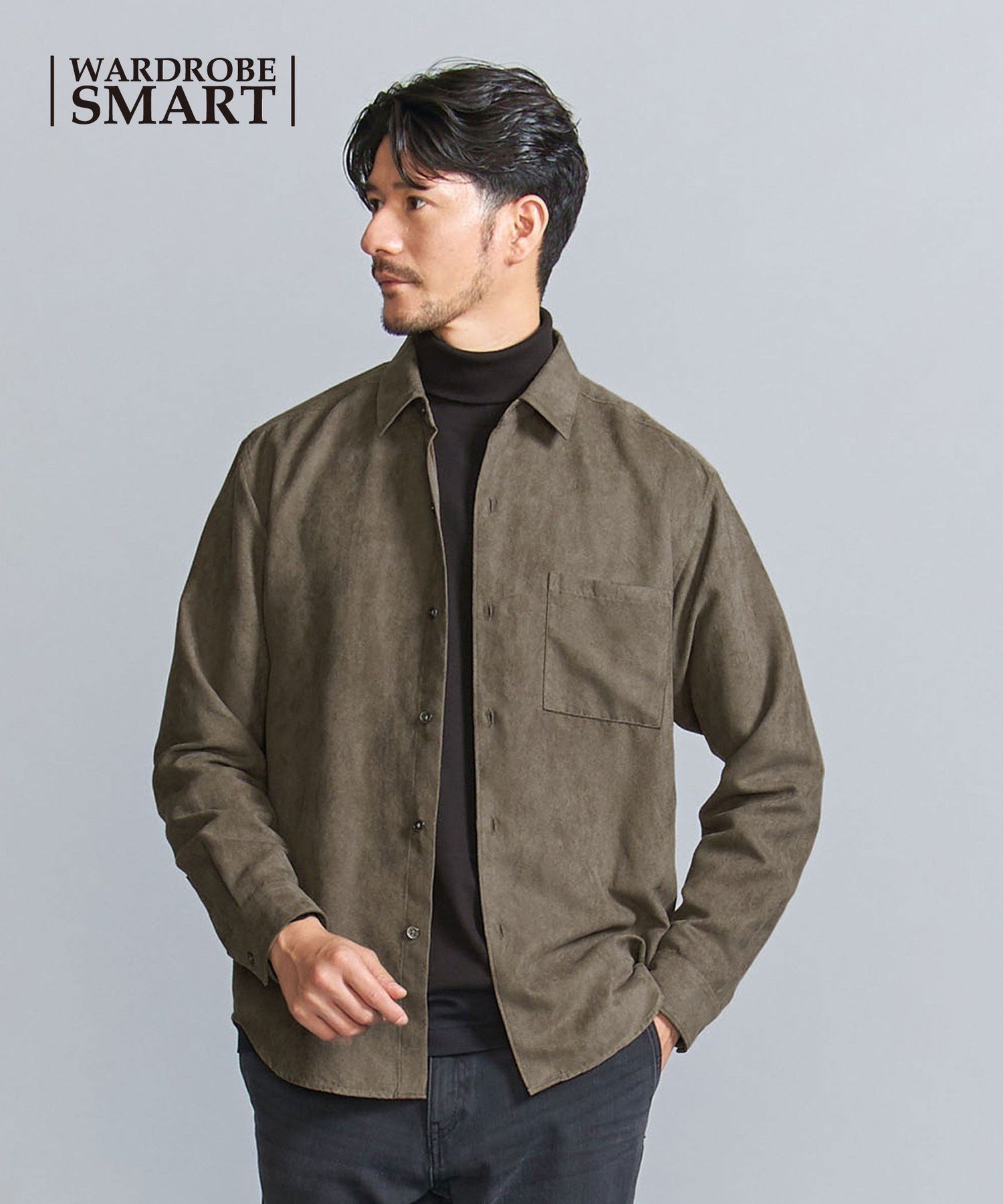 【ビューティ&ユース ユナイテッドアローズ/BEAUTY&YOUTH / UNITED ARROWS / MEN】の【WEB限定 WARDROBE SMART】スエードライク シャツ インテリア・キッズ・メンズ・レディースファッション・服の通販 founy(ファニー) 　ファッション　Fashion　メンズファッション　Fashion for Men　サテン　Satin, Glossy Fabric　スマート　Smart, Elegant　バランス　Balance, Style Balance　ファブリック　Fabric, Textile　ポケット　Pocket, Pocket Detail　ラウンド　Round, Round Neck　おすすめ　Recommended / Our Picks　MOCA|ID: prp329100004918215 ipo3291000000036889520