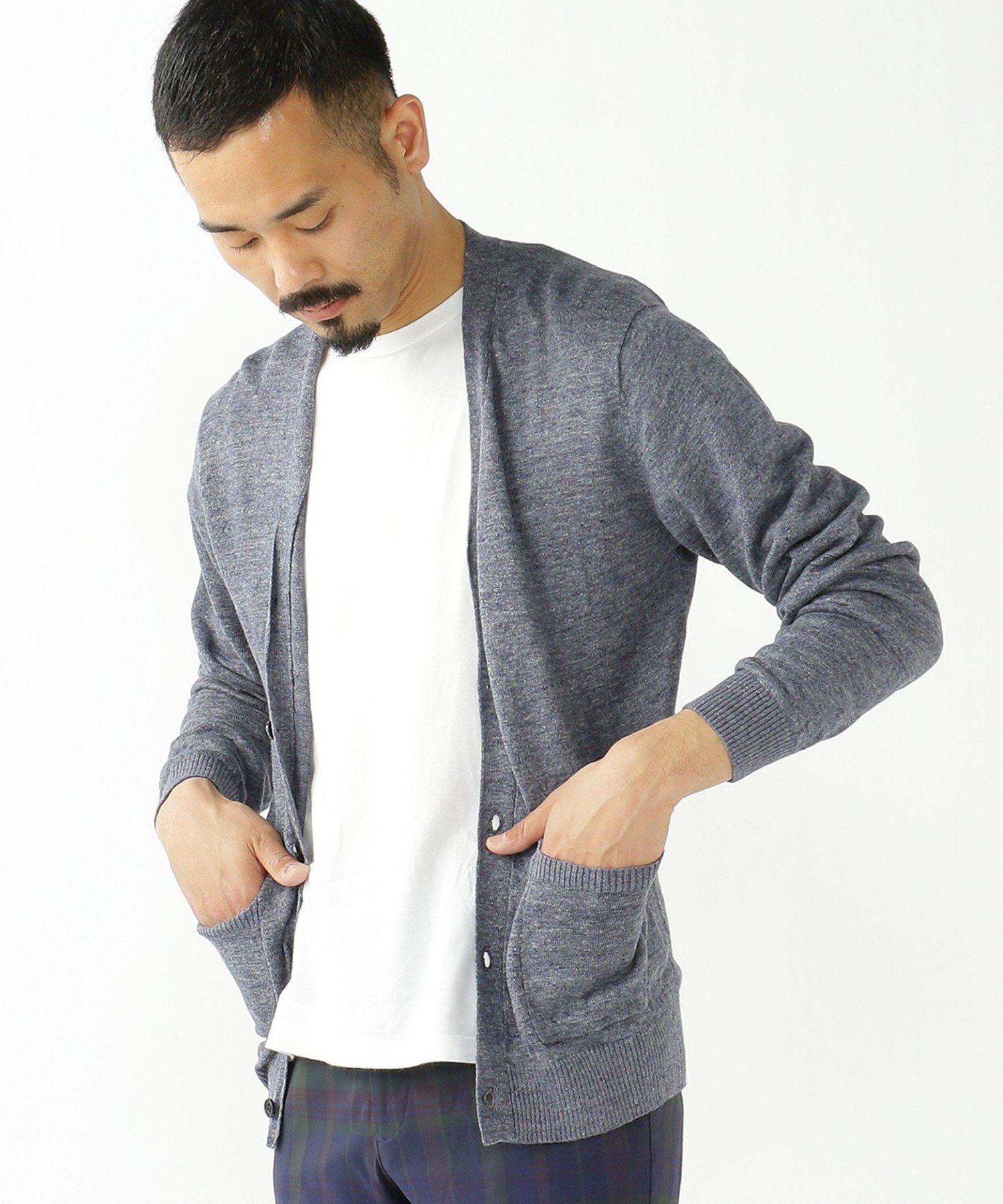 【ビームス/BEAMS / MEN】のBEAMS PLUS / リネン カーディガン インテリア・キッズ・メンズ・レディースファッション・服の通販 founy(ファニー) 　ファッション　Fashion　メンズファッション　Fashion for Men　カーディガン　Cardigan, Knitwear　ベーシック　Basic, Essential　リネン　Linen, Linen Fabric　NAVY|ID: prp329100004918224 ipo3291000000036889569