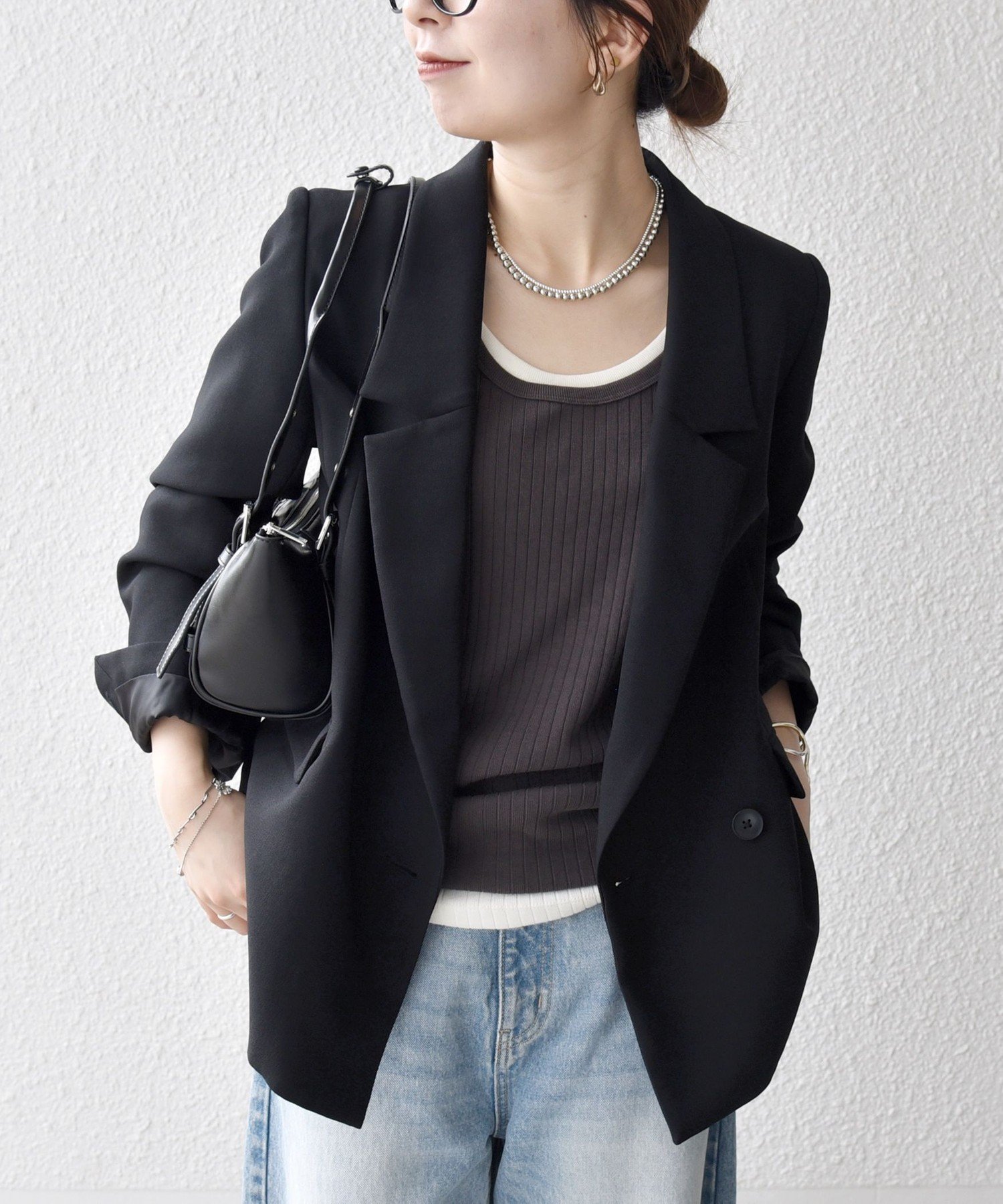 【シップス フォー ウィメン/SHIPS】のSHIPS any 洗濯機可能 ダブルクロス セミダブル ジャケット NAVY BLUE インテリア・キッズ・メンズ・レディースファッション・服の通販 founy(ファニー) 　ファッション　Fashion　レディースファッション　Fashion for Women　アウター　Coat / Outerwear Collection　レディースジャケット・軽アウター　Jackets　洗える　Machine Washable　ジャケット　Jacket, Outerwear　セットアップ　Set-Up, Coordinated Outfit　ダブル　Double, Double-Breasted　デニム　Denim, Jeans Material　バランス　Balance, Style Balance　ロング　Long, Long-Length　ワイド　Wide, Wide Fit　おすすめ　Recommended / Our Picks　エレガント 上品　Elegant　ビジネス 仕事 通勤　Business / Work / Commuting　2026年　2026　ブラック|ID: prp329100004918269 ipo3291000000036889725