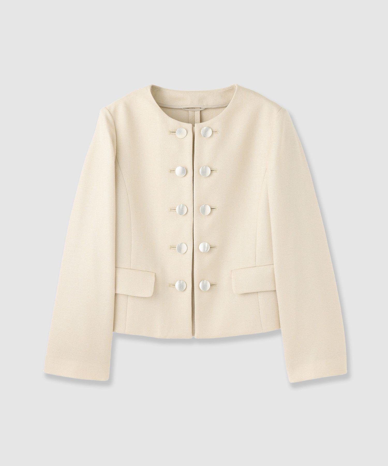 【アナイ/ANAYI】のバスケットノーカラーダブルジャケット セットアップ対応商品 インテリア・キッズ・メンズ・レディースファッション・服の通販 founy(ファニー) 　ファッション　Fashion　レディースファッション　Fashion for Women　アウター　Coat / Outerwear Collection　レディースジャケット・軽アウター　Jackets　エレガント 上品　Elegant　コンパクト　Compact, Small Size　今季　This Season, Current Season　ジャケット　Jacket, Outerwear　スマート　Smart, Elegant　セットアップ　Set-Up, Coordinated Outfit　ダブル　Double, Double-Breasted　バスケット　Basket, Basket Bag　バランス　Balance, Style Balance　リネン　Linen, Linen Fabric　S/S・春夏　SS, Spring/Summer, Warm Season　再入荷　Restock / Back in Stock　おすすめ　Recommended / Our Picks　夏　Summer　beige|ID: prp329100004918276 ipo3291000000036889748