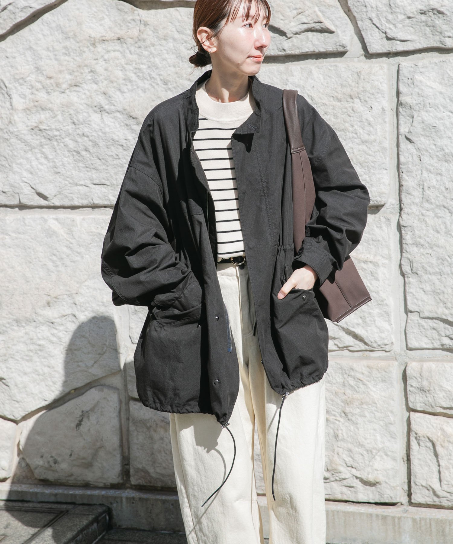 【アイテムズアーバンリサーチ/ITEMS URBAN RESEARCH】の『撥水/防花粉/イージーケア』ミリタリーモッズコート インテリア・キッズ・メンズ・レディースファッション・服の通販 founy(ファニー) 　ファッション　Fashion　レディースファッション　Fashion for Women　アウター　Coat / Outerwear Collection　コート・ロングコート・ピーコート　Long Coats, Peacoats & More　モッズコート・ミリタリー風アウター　Mods & Field Coats　2026年　2026　インナー　Innerwear　スタンド　Stand Collar, Upright Stand　ドローコード　Drawcord, Drawstring Cord　フォルム　Silhouette, Form　フロント　Front, Front Design　モッズコート　Mods Coat, Military Parka　ロング　Long, Long-Length　夏　Summer　S/S・春夏　SS, Spring/Summer, Warm Season　ブラック|ID: prp329100004918278 ipo3291000000036889757