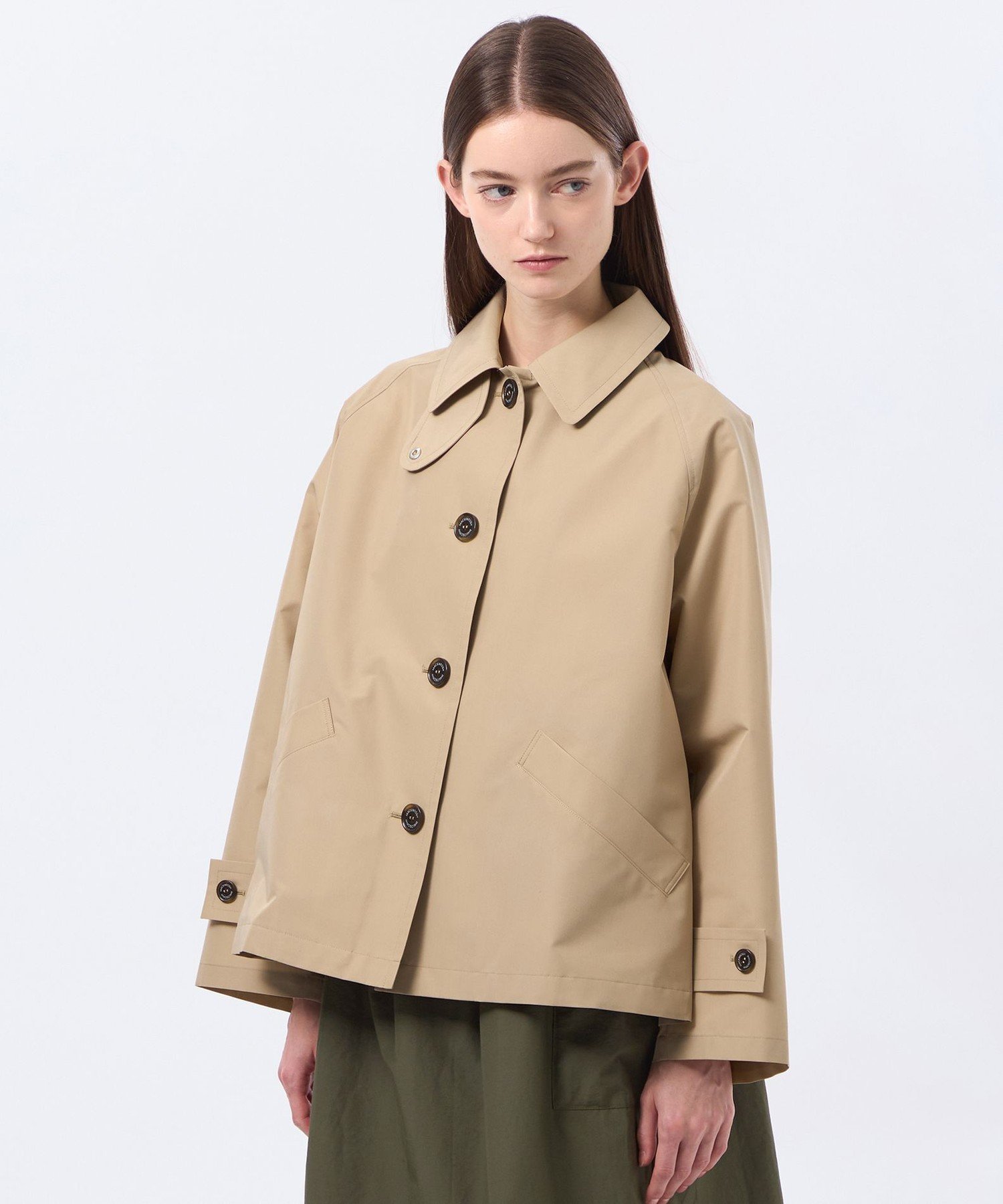 【マッキントッシュ フィロソフィー/MACKINTOSH PHILOSOPHY】の【WELBURY SHORT(ウェルベリーショート)】レインウェザークロス製 インテリア・キッズ・メンズ・レディースファッション・服の通販 founy(ファニー) 　ファッション　Fashion　レディースファッション　Fashion for Women　春　Spring　秋　Autumn　コンパクト　Compact, Small Size　軽量　Lightweight, Ultra Light　ショート　Short, Short Length　定番　Standard, Basic Item　人気　Popular, Best Seller　バランス　Balance, Style Balance　フォルム　Silhouette, Form　フラップ　Flap, Flap Pocket　フロント　Front, Front Design　おすすめ　Recommended / Our Picks　エレガント 上品　Elegant　ベージュ|ID: prp329100004918287 ipo3291000000036889788