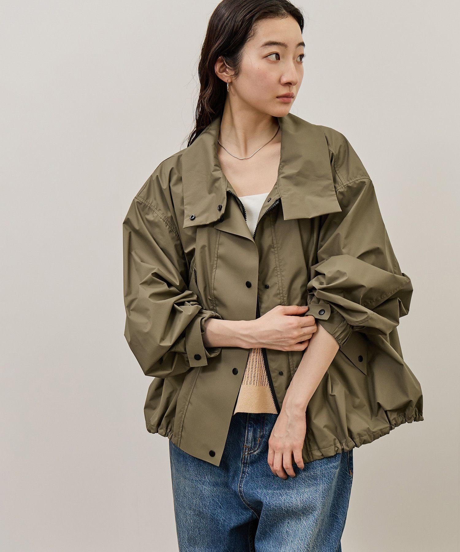 【アダム エ ロペ/ADAM ET ROPE'】のファンクションドロストブルゾン/撥水 インテリア・キッズ・メンズ・レディースファッション・服の通販 founy(ファニー) 　ファッション　Fashion　レディースファッション　Fashion for Women　アウター　Coat / Outerwear Collection　ブルゾンジャケット・スポーティアウター　Blouson Jackets　キャミソール　Camisole, Spaghetti Strap Top　軽量　Lightweight, Ultra Light　スカーフ　Scarf, Neckwear　スタイリッシュ　Stylish, Fashionable　スラックス　Slacks, Dress Pants　フラップ　Flap, Flap Pocket　フレア　Flare, Flared　フロント　Front, Front Design　ブルゾン　Blouson, Bomber Jacket　ヘムライン　Hemline, Bottom Cut　ボトム　Bottoms, Lower Wear　ポケット　Pocket, Pocket Detail　マニッシュ　Mannish, Boyish　ミドル　Middle Length, Mid Height　リップ　Lip, Lip Motif　レース　Lace, Lace Fabric　おすすめ　Recommended / Our Picks　2026年　2026　カーキ(36)|ID: prp329100004918296 ipo3291000000036889832