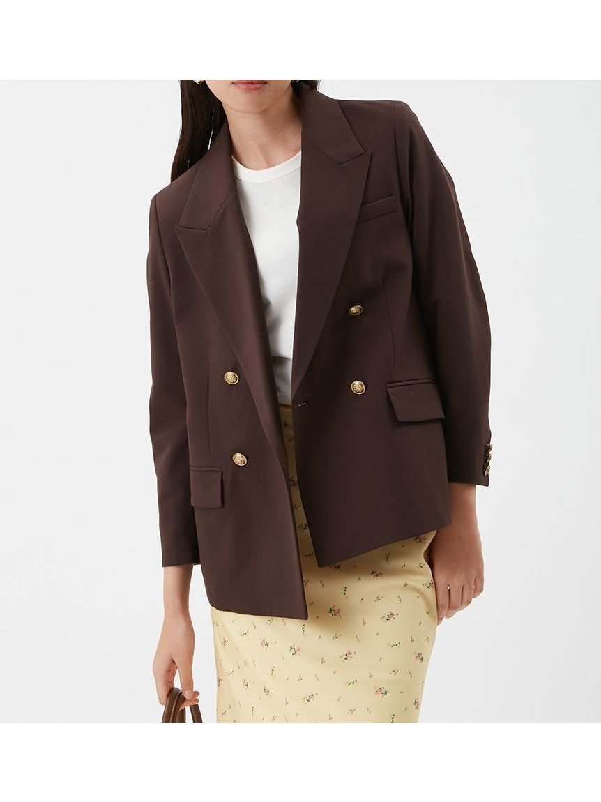 【ミラオーウェン/Mila Owen】の金釦ダブルブレストブレザー インテリア・キッズ・メンズ・レディースファッション・服の通販 founy(ファニー) 　ファッション　Fashion　レディースファッション　Fashion for Women　エレガント 上品　Elegant　クラシカル　Classical, Vintage-Inspired　コンパクト　Compact, Small Size　ストライプ　Stripe, Striped Pattern　スマート　Smart, Elegant　ダブル　Double, Double-Breasted　テーラード　Tailored, Tailored Fit　定番　Standard, Basic Item　人気　Popular, Best Seller　フラップ　Flap, Flap Pocket　ポケット　Pocket, Pocket Detail　BRW[058]|ID: prp329100004918322 ipo3291000000036889949