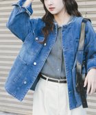 【アイテムズアーバンリサーチ/ITEMS URBAN RESEARCH】のデニムオーバーノーカラージャケット ブルー|ID: prp329100004918353 ipo3291000000036890081
