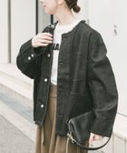 【アイテムズアーバンリサーチ/ITEMS URBAN RESEARCH】のデニムオーバーノーカラージャケット ブラック|ID: prp329100004918353 ipo3291000000036890082
