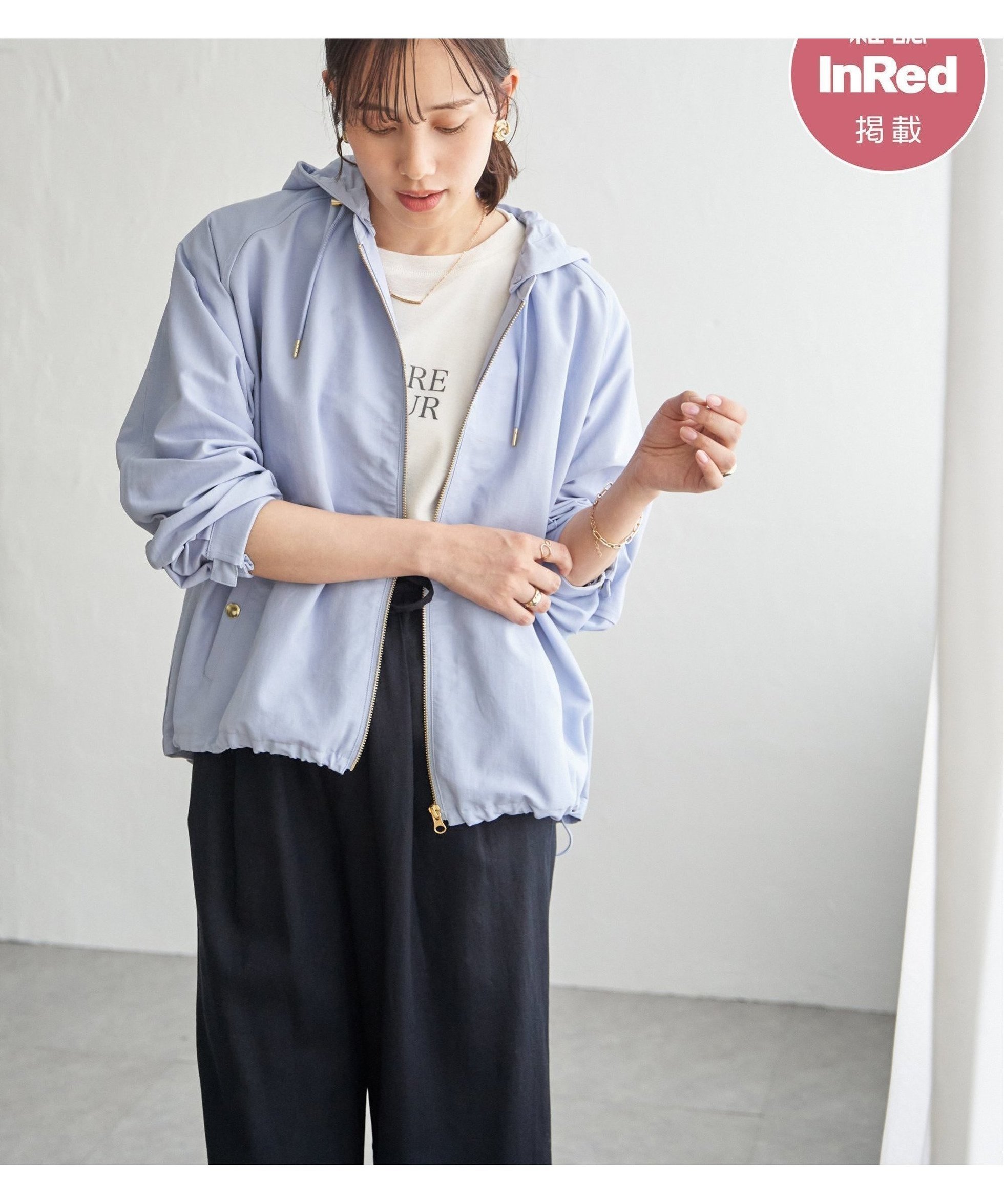 【イッカ/ikka】の【雑誌InRed4月号掲載】撥水花粉リリース2WAYマウンテンパーカー【親子コーデ】 インテリア・キッズ・メンズ・レディースファッション・服の通販 founy(ファニー) 　雑誌掲載アイテム　Magazine Picks & Fashion Features　ファッション雑誌　Fashion Magazines　インレッド　InRed　ファッション　Fashion　レディースファッション　Fashion for Women　トップス・カットソー　Cut & Sew Tops　レディースパーカー・カジュアルフーディー　Casual Hoodies & Sweatshirts　春　Spring　グログラン　Grosgrain, Grosgrain Ribbon　4月号　April Issue　サテン　Satin, Glossy Fabric　スニーカー　Sneakers, Trainers　雑誌　Magazine, Fashion Magazine　デニム　Denim, Jeans Material　パーカー　Hoodie, Parka　フェミニン　Feminine, Girly　フレア　Flare, Flared　ブルゾン　Blouson, Bomber Jacket　おすすめ　Recommended / Our Picks　エレガント 上品　Elegant　ライトブルー|ID: prp329100004918354 ipo3291000000036890087