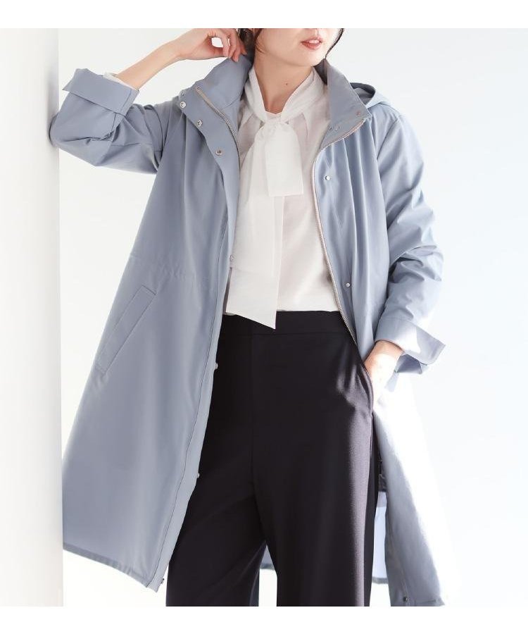 【リフレクト/Reflect】の【中綿ライナー付き】ライナー付きフーデッドロングコート インテリア・キッズ・メンズ・レディースファッション・服の通販 founy(ファニー) 　ファッション　Fashion　レディースファッション　Fashion for Women　アウター　Coat / Outerwear Collection　コート・ロングコート・ピーコート　Long Coats, Peacoats & More　スタンド　Stand Collar, Upright Stand　スマート　Smart, Elegant　ドット　Polka Dot, Dot Pattern　ドローストリング　Drawstring, Pull Cord　バランス　Balance, Style Balance　フロント　Front, Front Design　ポケット　Pocket, Pocket Detail　防寒　Cold Protection, Winter-Ready　ライナー　Liner, Inner Layer　リラックス　Relax, Relaxed Fit　ロング　Long, Long-Length　旅行　Travel　ビジネス 仕事 通勤　Business / Work / Commuting　ブルー|ID: prp329100004918355 ipo3291000000036890091