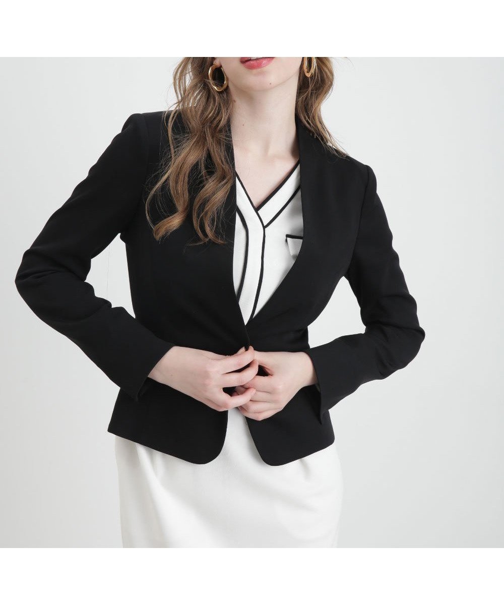 【ピンキーアンドダイアン/Pinky&Dianne】のWEB/店舗限定カラー ハイツイストジャケット インテリア・キッズ・メンズ・レディースファッション・服の通販 founy(ファニー) 　ファッション　Fashion　レディースファッション　Fashion for Women　アウター　Coat / Outerwear Collection　レディースジャケット・軽アウター　Jackets　コンパクト　Compact, Small Size　ジャケット　Jacket, Outerwear　ストレッチ　Stretch, Stretchy Fabric　ダブル　Double, Double-Breasted　バランス　Balance, Style Balance　エレガント 上品　Elegant　定番　Standard, Basic Item　ブラック|ID: prp329100004918359 ipo3291000000036890114