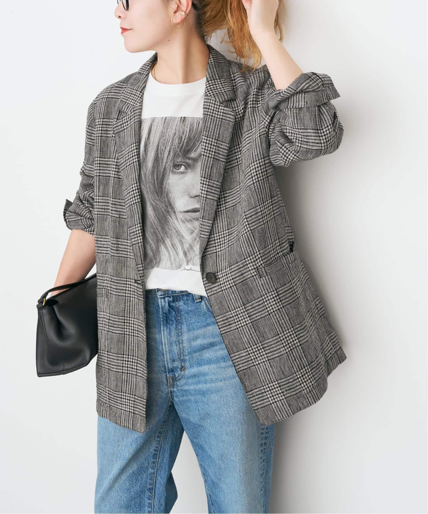 【スピック&スパン/Spick & Span】の《手洗い可》エアリーリネン1Bジャケット インテリア・キッズ・メンズ・レディースファッション・服の通販 founy(ファニー) 　ファッション　Fashion　レディースファッション　Fashion for Women　アウター　Coat / Outerwear Collection　レディースジャケット・軽アウター　Jackets　おすすめ　Recommended / Our Picks　ジャケット　Jacket, Outerwear　セットアップ　Set-Up, Coordinated Outfit　チェック　Check, Plaid, Tartan　トレンド　Trend, Trending Now　ベーシック　Basic, Essential　リネン　Linen, Linen Fabric　リラックス　Relax, Relaxed Fit　定番　Standard, Basic Item　春　Spring　ブラックベース|ID: prp329100004918361 ipo3291000000036890122