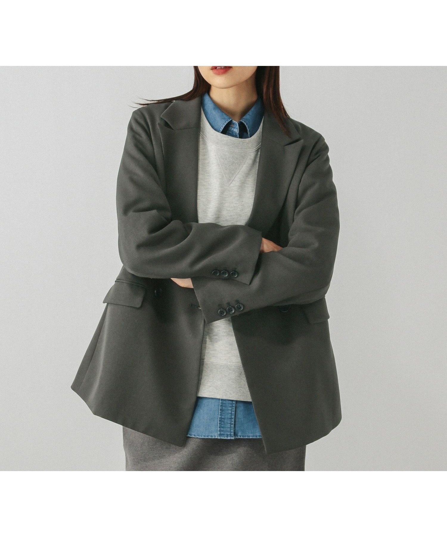 【グローバルワーク/GLOBAL WORK】のお手入れラクラクセットアップ/ダブルジャケット/611133 インテリア・キッズ・メンズ・レディースファッション・服の通販 founy(ファニー) 　ファッション　Fashion　レディースファッション　Fashion for Women　アウター　Coat / Outerwear Collection　レディースジャケット・軽アウター　Jackets　インナー　Innerwear　春　Spring　シェイプ　Shape, Slim Fit　ジャケット　Jacket, Outerwear　ストレート　Straight, Straight Cut　セットアップ　Set-Up, Coordinated Outfit　ダウン　Down, Puffer　ダブル　Double, Double-Breasted　デニム　Denim, Jeans Material　トレンド　Trend, Trending Now　パターン　Pattern, Design Print　フリル　Frill, Ruffle　プリーツ　Pleats, Pleated　ボックス　Boxy, Box Shape　ボトム　Bottoms, Lower Wear　レース　Lace, Lace Fabric　ワイド　Wide, Wide Fit　S/S・春夏　SS, Spring/Summer, Warm Season　おすすめ　Recommended / Our Picks　夏　Summer　セレモニー　Ceremony　ビジネス 仕事 通勤　Business / Work / Commuting　チャコール18|ID: prp329100004918364 ipo3291000000036890132