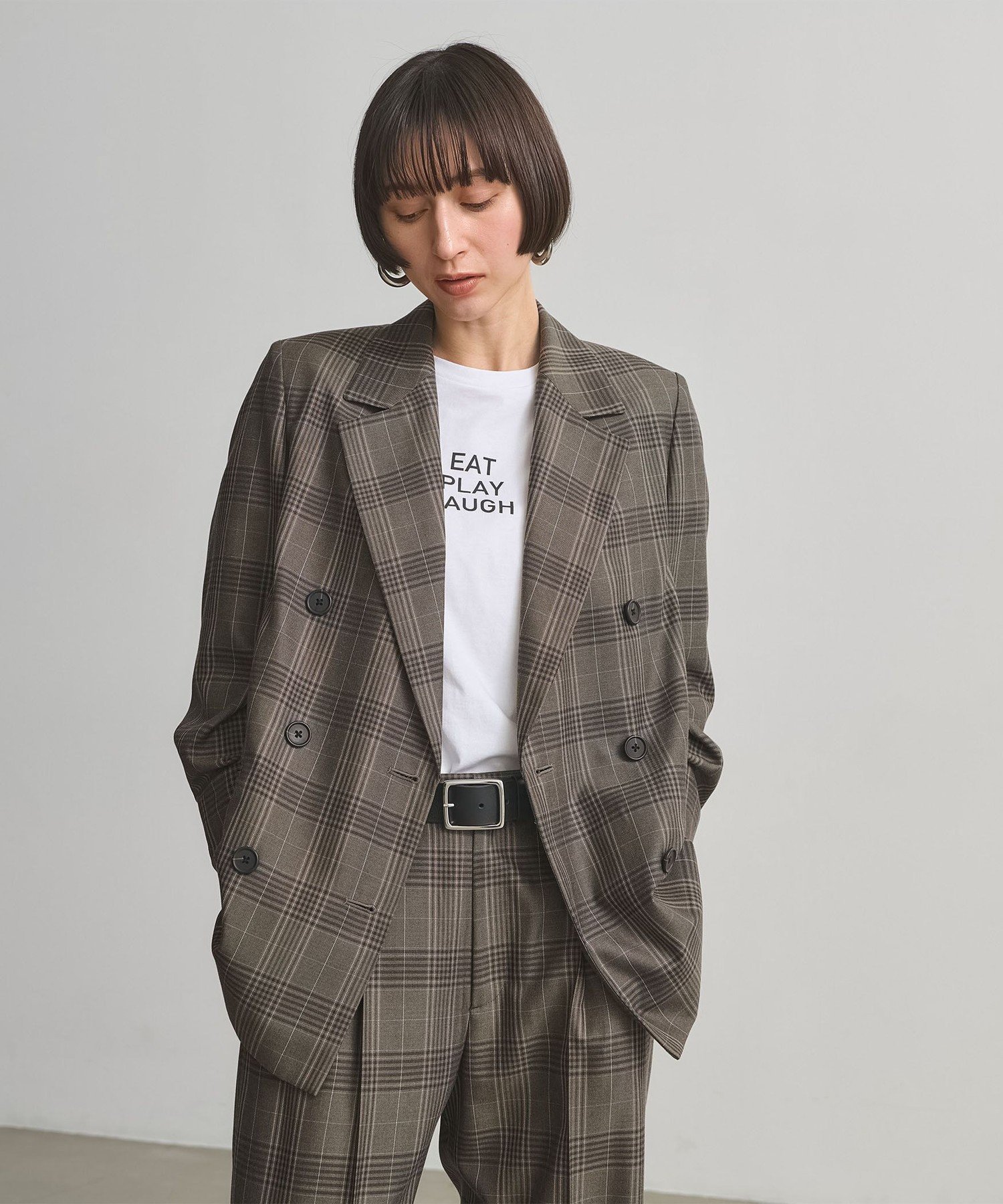 【ユナイテッドアローズ/UNITED ARROWS】の6ボタン テーラード ジャケット 人気、トレンドファッション・服の通販 founy(ファニー) 　ファッション　Fashion　レディースファッション　Fashion for Women　アウター　Coat / Outerwear Collection　レディースジャケット・軽アウター　Jackets　テーラードジャケット / 通勤・きれいめスタイル　Tailored Jackets & Blazers　キュプラ　Cupro, Eco Fabric　ジャケット　Jacket, Outerwear　セットアップ　Set-Up, Coordinated Outfit　ダブル　Double, Double-Breasted　チェック　Check, Plaid, Tartan　ツイル　Twist, Twisted Detail　テーラード　Tailored, Tailored Fit　フォルム　Silhouette, Form　羽織　Haori, Light Jacket　 other-1|ID: prp329100004918365 ipo3291000000036890135
