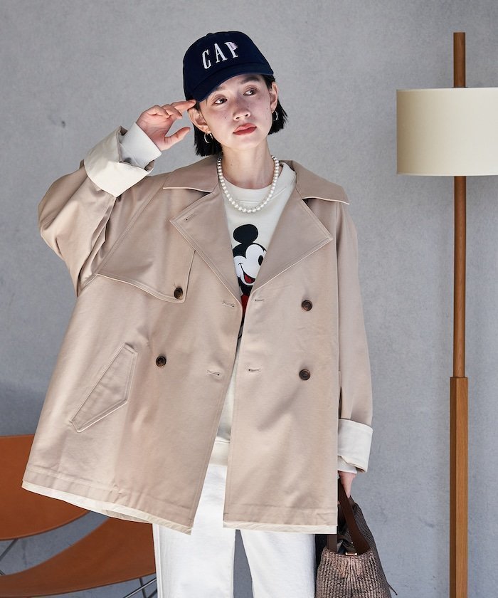 【フリークスストア/FREAK'S STORE】の配色 ショート トレンチコート/ミニ フレアコート/スプリングコート 全3色 インテリア・キッズ・メンズ・レディースファッション・服の通販 founy(ファニー) ファッション Fashion レディースファッション Fashion for Women アウター Coat / Outerwear Collection コート・ロングコート・ピーコート Long Coats, Peacoats & More トレンチコート / 春秋の定番アウター Trench Coats 2026年 2026 クール Cool, Chic ショート Short, Short Length トリミング Trimming, Decorative Edge トレンド Trend, Trending Now ハイネック High Neck, Mock Neck フェミニン Feminine, Girly フレア Flare, Flared ミドル Middle Length, Mid Height 夏 Summer 春 Spring S/S・春夏 SS, Spring/Summer, Warm Season ベージュ|ID: prp329100004918367 ipo3291000000036890143