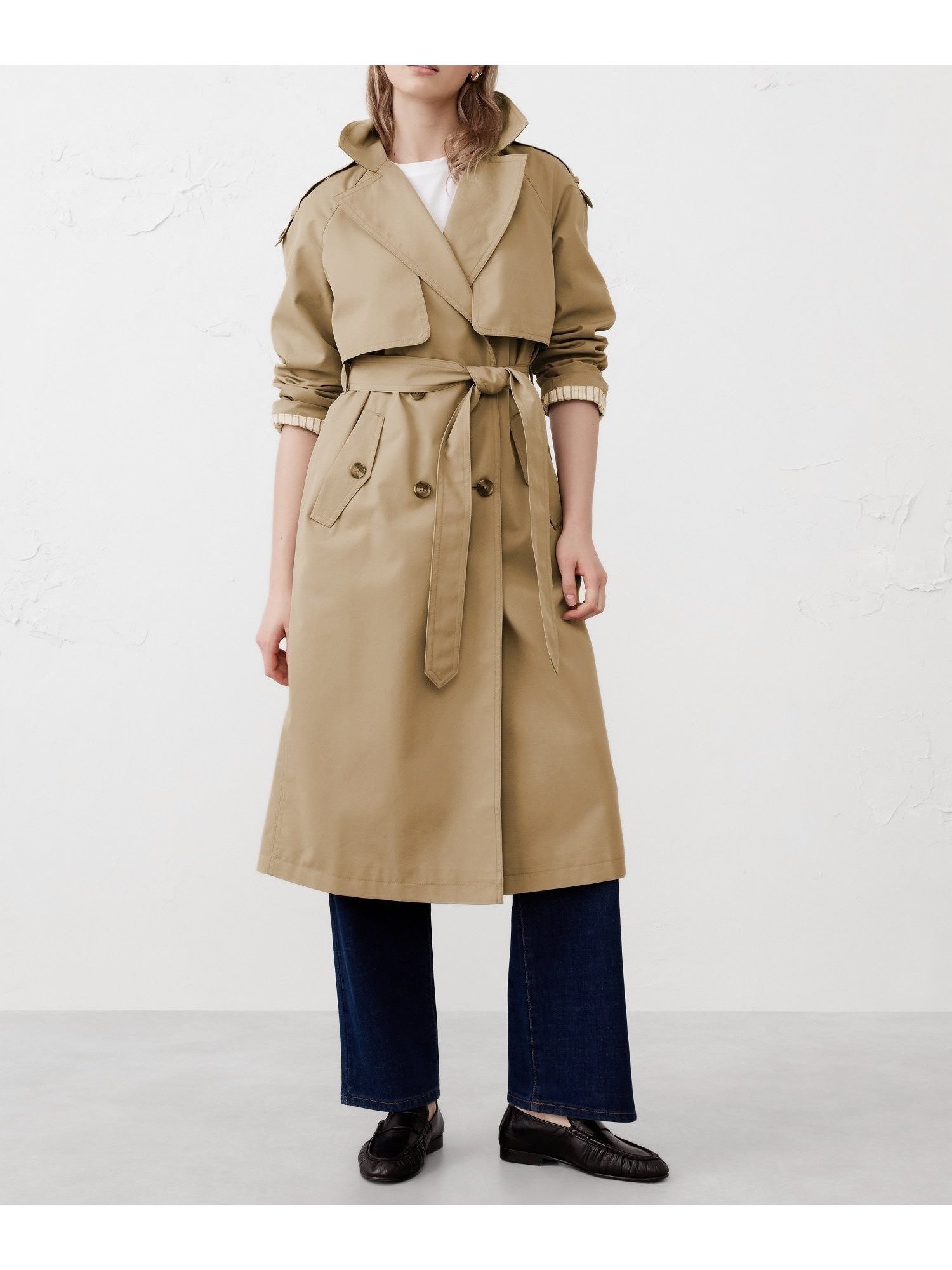 【バナナリパブリック ファクトリーストア/BANANA REPUBLIC FACTORY STORE】のBANANA REPUBLIC FACTORY STORE タイムレス トレンチコート インテリア・キッズ・メンズ・レディースファッション・服の通販 founy(ファニー) 　ファッション　Fashion　レディースファッション　Fashion for Women　アウター　Coat / Outerwear Collection　コート・ロングコート・ピーコート　Long Coats, Peacoats & More　トレンチコート / 春秋の定番アウター　Trench Coats　エレガント 上品　Elegant　MAVERICK_TAN|ID: prp329100004918370 ipo3291000000036890155
