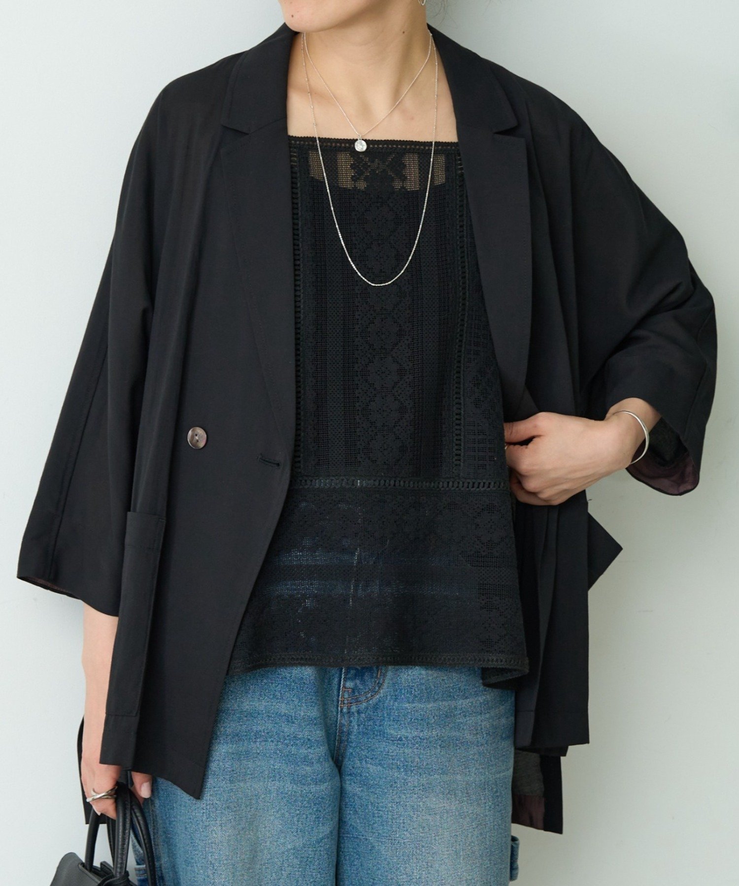 【ビアズリー/BEARDSLEY】のシアードルマンジャケット インテリア・キッズ・メンズ・レディースファッション・服の通販 founy(ファニー) 　ファッション　Fashion　レディースファッション　Fashion for Women　アウター　Coat / Outerwear Collection　レディースジャケット・軽アウター　Jackets　インナー　Innerwear　ジャケット　Jacket, Outerwear　タンク　Tank Top, Sleeveless Top　バランス　Balance, Style Balance　リラックス　Relax, Relaxed Fit　再入荷　Restock / Back in Stock　おすすめ　Recommended / Our Picks　夏　Summer　エレガント 上品　Elegant　ブラック|ID: prp329100004918375 ipo3291000000036890173