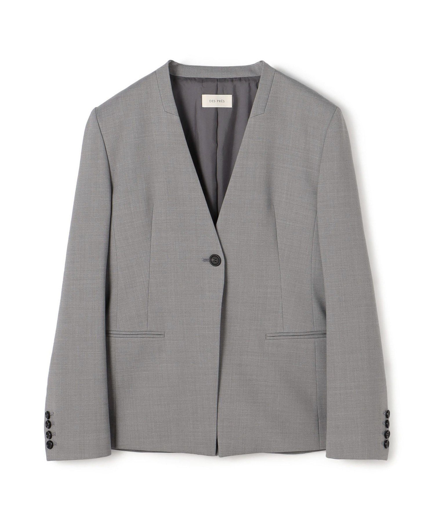 【トゥモローランド/TOMORROWLAND】のポリエステルウールバラシャ Vカラージャケット インテリア・キッズ・メンズ・レディースファッション・服の通販 founy(ファニー) 　ファッション　Fashion　レディースファッション　Fashion for Women　アウター　Coat / Outerwear Collection　レディースジャケット・軽アウター　Jackets　おすすめ　Recommended / Our Picks　ジャケット　Jacket, Outerwear　セットアップ　Set-Up, Coordinated Outfit　フロント　Front, Front Design　ベーシック　Basic, Essential　15 グレー|ID: prp329100004918378 ipo3291000000036890184