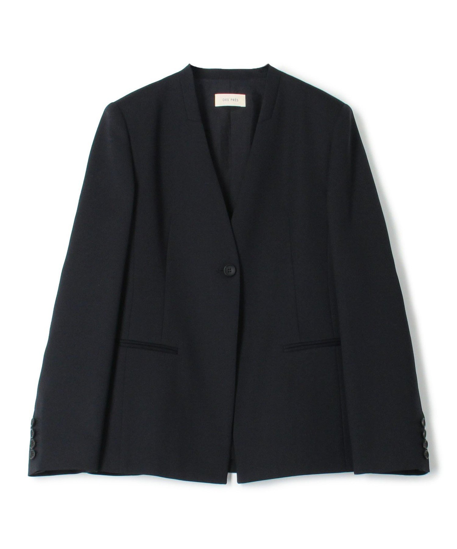 【トゥモローランド/TOMORROWLAND】のポリエステルウールバラシャ Vカラージャケット インテリア・キッズ・メンズ・レディースファッション・服の通販 founy(ファニー) 　ファッション　Fashion　レディースファッション　Fashion for Women　アウター　Coat / Outerwear Collection　レディースジャケット・軽アウター　Jackets　おすすめ　Recommended / Our Picks　ジャケット　Jacket, Outerwear　セットアップ　Set-Up, Coordinated Outfit　フロント　Front, Front Design　ベーシック　Basic, Essential　69 ネイビー|ID: prp329100004918378 ipo3291000000036890186