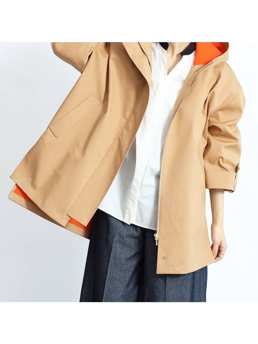 【ヴァン/Vin】のバイカラーオーバーコート インテリア・キッズ・メンズ・レディースファッション・服の通販 founy(ファニー) 　ファッション　Fashion　レディースファッション　Fashion for Women　アウター　Coat / Outerwear Collection　コート・ロングコート・ピーコート　Long Coats, Peacoats & More　デニム　Denim, Jeans Material　トレンド　Trend, Trending Now　フェミニン　Feminine, Girly　ブロード　Broadcloth, Fine Cotton　ボンディング　Bonding, Bonded Fabric　春　Spring　キャメル|ID: prp329100004918381 ipo3291000000036890197