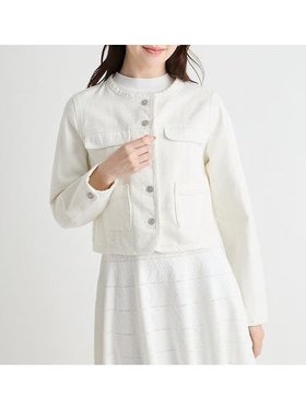 【セルフォード/CELFORD】のノーカラーデニムジャケット 人気、トレンドファッション・服の通販 founy(ファニー) ファッション Fashion レディースファッション Fashion for Women アウター Coat / Outerwear Collection レディースジャケット・軽アウター Jackets デニムジャケット / カジュアルアウター Denim Jackets おすすめ Recommended / Our Picks カーディガン Cardigan, Knitwear コンパクト Compact, Small Size ジャケット Jacket, Outerwear ストレート Straight, Straight Cut スマート Smart, Elegant デニム Denim, Jeans Material バランス Balance, Style Balance フロント Front, Front Design |ID:prp329100004918389