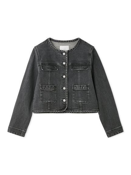 【セルフォード/CELFORD】のノーカラーデニムジャケット インテリア・キッズ・メンズ・レディースファッション・服の通販 founy(ファニー) 　ファッション　Fashion　レディースファッション　Fashion for Women　アウター　Coat / Outerwear Collection　レディースジャケット・軽アウター　Jackets　デニムジャケット / カジュアルアウター　Denim Jackets　おすすめ　Recommended / Our Picks　カーディガン　Cardigan, Knitwear　コンパクト　Compact, Small Size　ジャケット　Jacket, Outerwear　ストレート　Straight, Straight Cut　スマート　Smart, Elegant　デニム　Denim, Jeans Material　バランス　Balance, Style Balance　フロント　Front, Front Design　GRY[006]|ID: prp329100004918389 ipo3291000000036890230