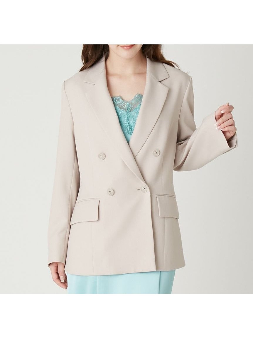 【フレイ アイディー/FRAY I.D】のダブルテーラードジャケット/ウォッシャブル・UVカット・防シワ・接触冷感 インテリア・キッズ・メンズ・レディースファッション・服の通販 founy(ファニー) 　ファッション　Fashion　レディースファッション　Fashion for Women　アウター　Coat / Outerwear Collection　レディースジャケット・軽アウター　Jackets　テーラードジャケット / 通勤・きれいめスタイル　Tailored Jackets & Blazers　春　Spring　洗える　Machine Washable　今季　This Season, Current Season　ジャケット　Jacket, Outerwear　ストレッチ　Stretch, Stretchy Fabric　スマート　Smart, Elegant　フラップ　Flap, Flap Pocket　ポケット　Pocket, Pocket Detail　S/S・春夏　SS, Spring/Summer, Warm Season　おすすめ　Recommended / Our Picks　夏　Summer　エレガント 上品　Elegant　BEG[037]|ID: prp329100004918390 ipo3291000000036890234