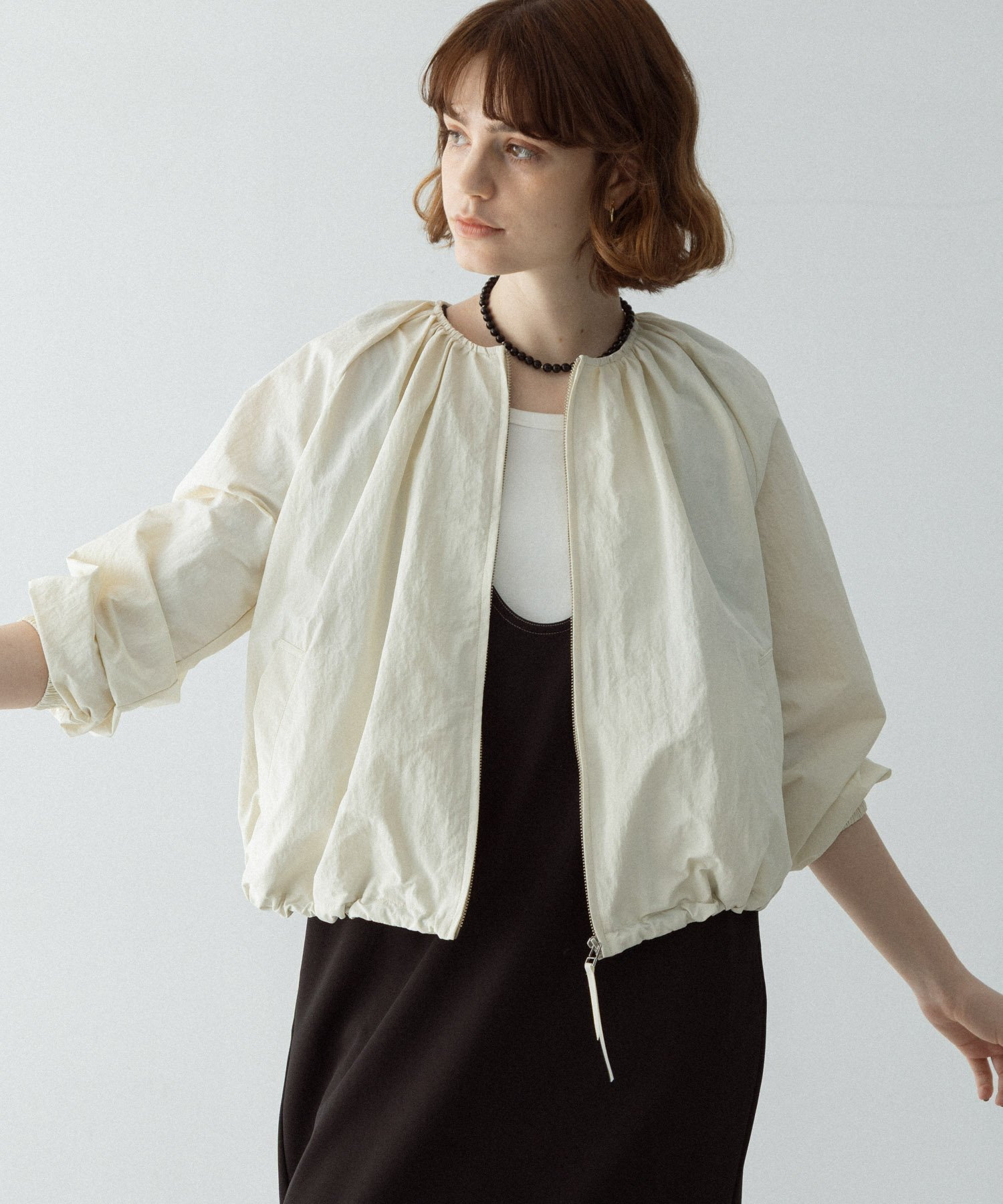 【サニーレーベル/Sonny Label / URBAN RESEARCH】の『UR TECH』バルーンショートブルゾン インテリア・キッズ・メンズ・レディースファッション・服の通販 founy(ファニー) 　ファッション　Fashion　レディースファッション　Fashion for Women　アウター　Coat / Outerwear Collection　ブルゾンジャケット・スポーティアウター　Blouson Jackets　ギャザー　Gathered, Ruffled　ショート　Short, Short Length　シンプル　Simple, Minimal　バランス　Balance, Style Balance　バルーン　Balloon, Balloon Silhouette　ビーチ　Beach, Seaside　フォルム　Silhouette, Form　ブルゾン　Blouson, Bomber Jacket　ボトム　Bottoms, Lower Wear　S/S・春夏　SS, Spring/Summer, Warm Season　おすすめ　Recommended / Our Picks　夏　Summer　2026年　2026　アイボリー|ID: prp329100004918397 ipo3291000000036890258