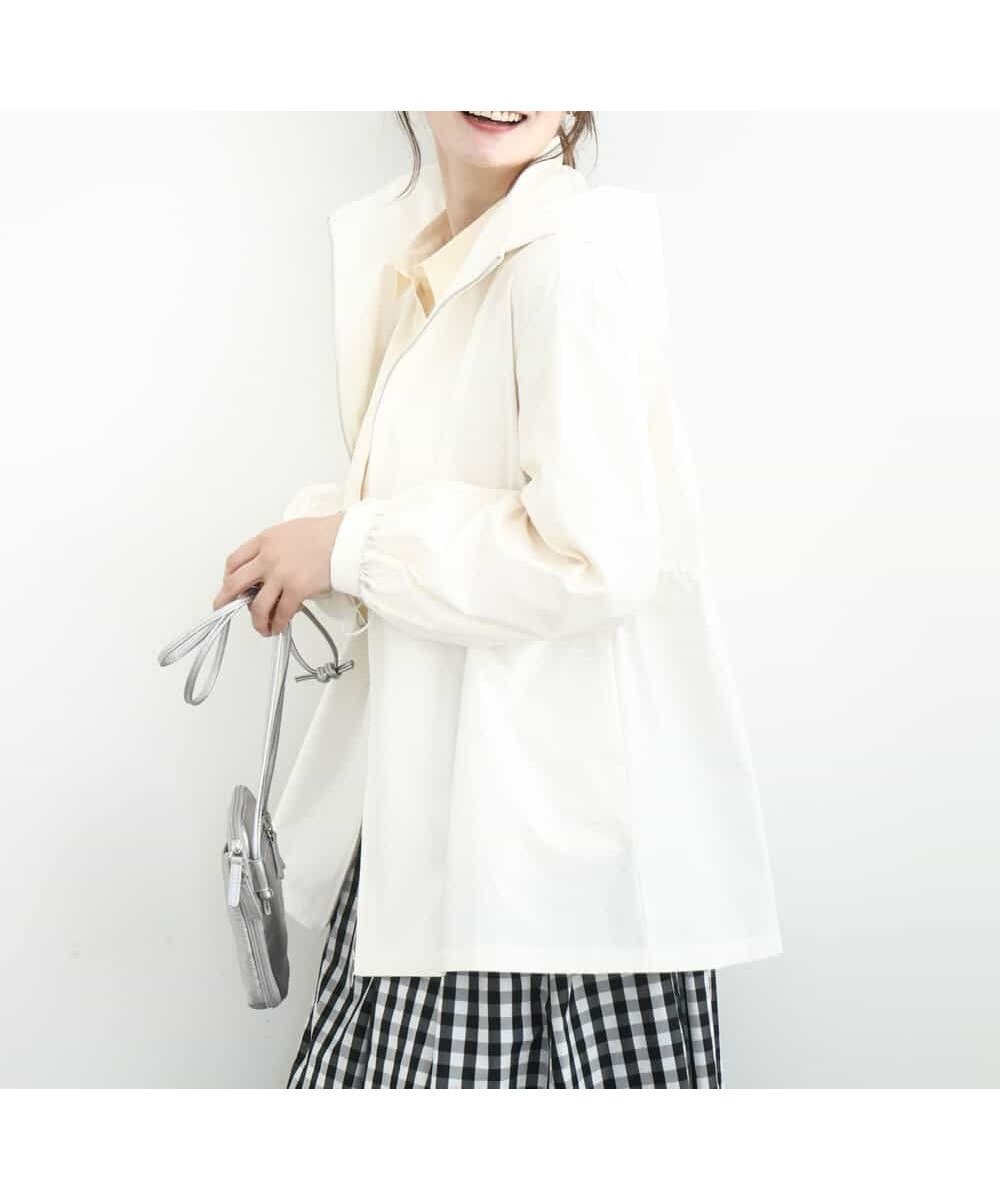 【エムケイ ミッシェルクラン/MK MICHEL KLEIN】の2wayタイプライターミドル丈ブルゾン/洗える インテリア・キッズ・メンズ・レディースファッション・服の通販 founy(ファニー) 　ファッション　Fashion　レディースファッション　Fashion for Women　アウター　Coat / Outerwear Collection　ブルゾンジャケット・スポーティアウター　Blouson Jackets　春　Spring　洗える　Machine Washable　秋　Autumn　シンプル　Simple, Minimal　スタンド　Stand Collar, Upright Stand　ストレッチ　Stretch, Stretchy Fabric　タイプライター　Typewriter Fabric, Crisp Cotton　ドローコード　Drawcord, Drawstring Cord　定番　Standard, Basic Item　ブルゾン　Blouson, Bomber Jacket　ミドル　Middle Length, Mid Height　冬　Winter / This Winter　おすすめ　Recommended / Our Picks　夏　Summer　エレガント 上品　Elegant　アイボリー|ID: prp329100004918401 ipo3291000000036890275