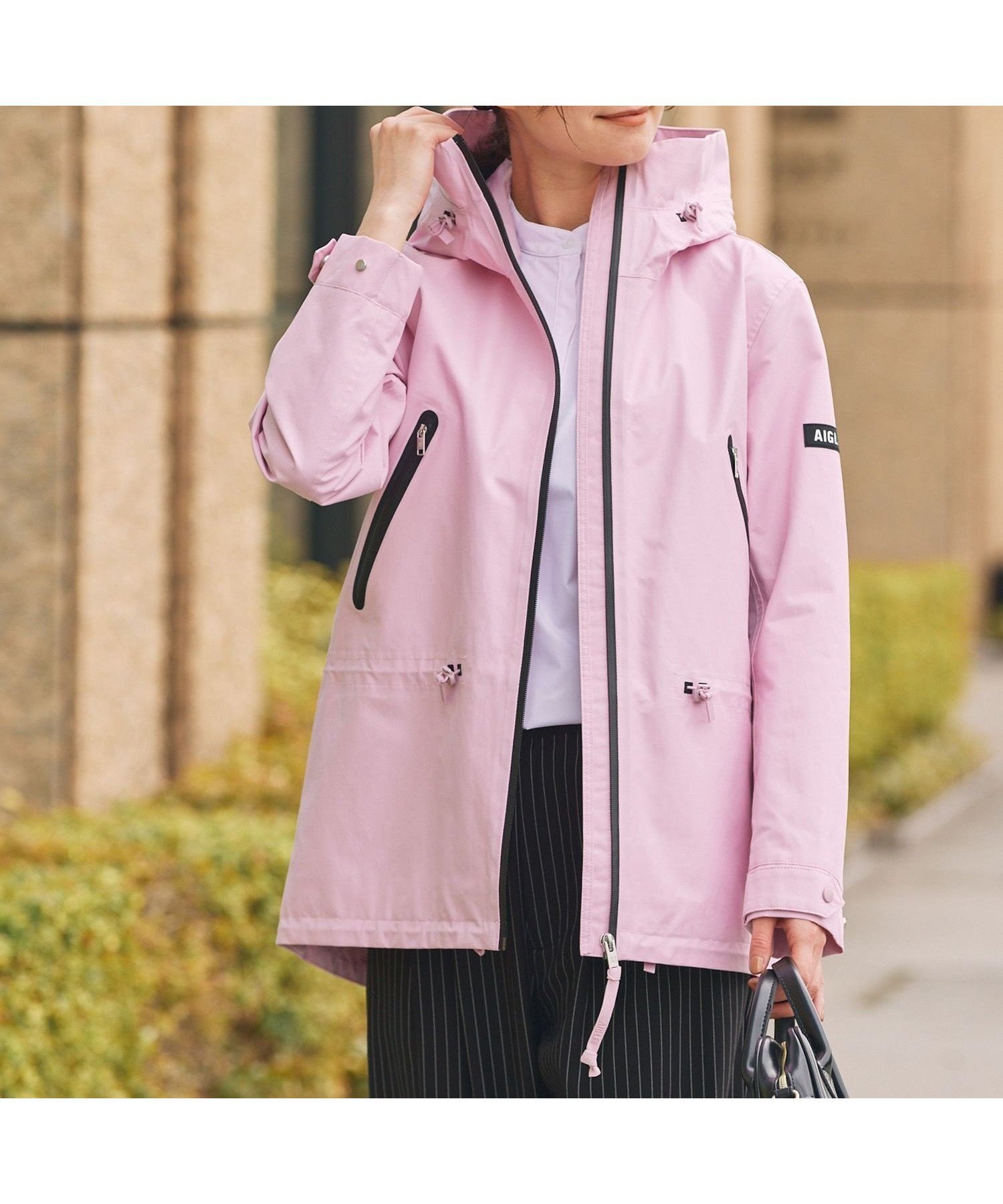 【エーグル/AIGLE】の透湿防水 2レイヤー フーディジャケット RP インテリア・キッズ・メンズ・レディースファッション・服の通販 founy(ファニー) 　ファッション　Fashion　レディースファッション　Fashion for Women　アウター　Coat / Outerwear Collection　レディースジャケット・軽アウター　Jackets　アウトドア　Outdoor Clothing　ジャケット　Jacket, Outerwear　ドローコード　Drawcord, Drawstring Cord　フィット　Fit, Slim Fit　フェミニン　Feminine, Girly　ポケット　Pocket, Pocket Detail　ピンク|ID: prp329100004918414 ipo3291000000036890319