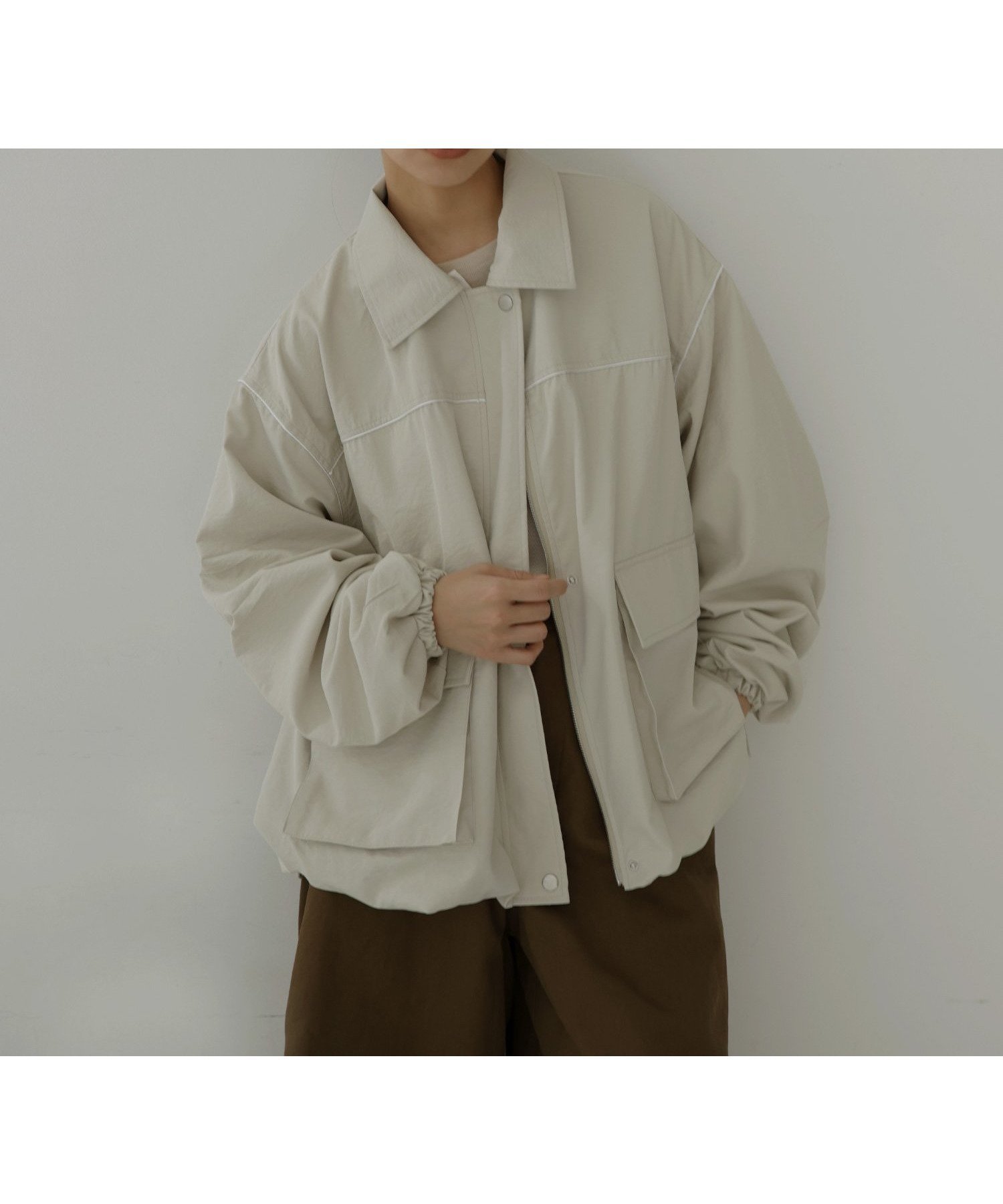 【ヘラム/hellam】の合繊ツイルパイピングブルゾン 人気、トレンドファッション・服の通販 founy(ファニー) 　ファッション　Fashion　レディースファッション　Fashion for Women　アウター　Coat / Outerwear Collection　ブルゾンジャケット・スポーティアウター　Blouson Jackets　ジャケット　Jacket, Outerwear　バルーン　Balloon, Balloon Silhouette　ブルゾン　Blouson, Bomber Jacket　春　Spring　 other-1|ID: prp329100004918420 ipo3291000000036890340