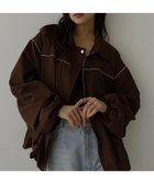 【ヘラム/hellam】の合繊ツイルパイピングブルゾン ブラウン|ID: prp329100004918420 ipo3291000000036890344